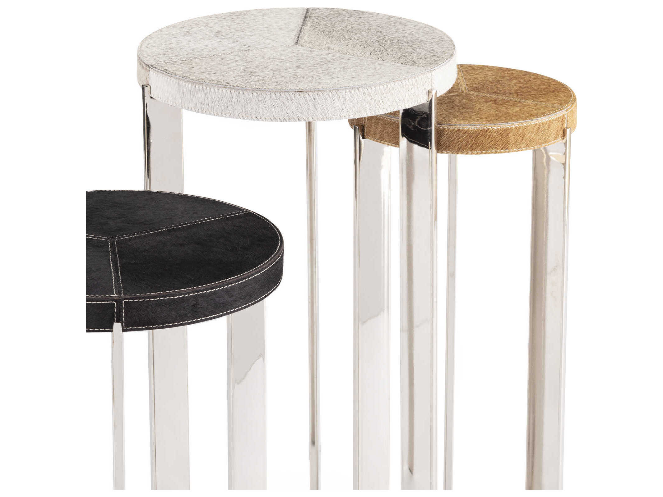 Regina Andrew Andres Round Polished Nickel End Table