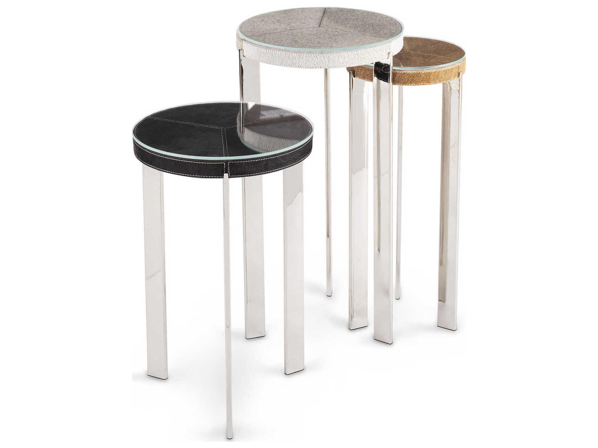 Regina Andrew Andres Round Polished Nickel End Table