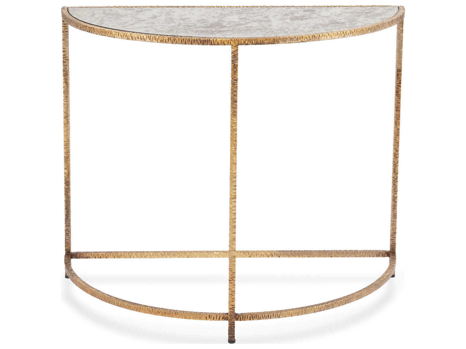 Regina Andrew Anastasia Demilune Mirror Antique Gold Console Table