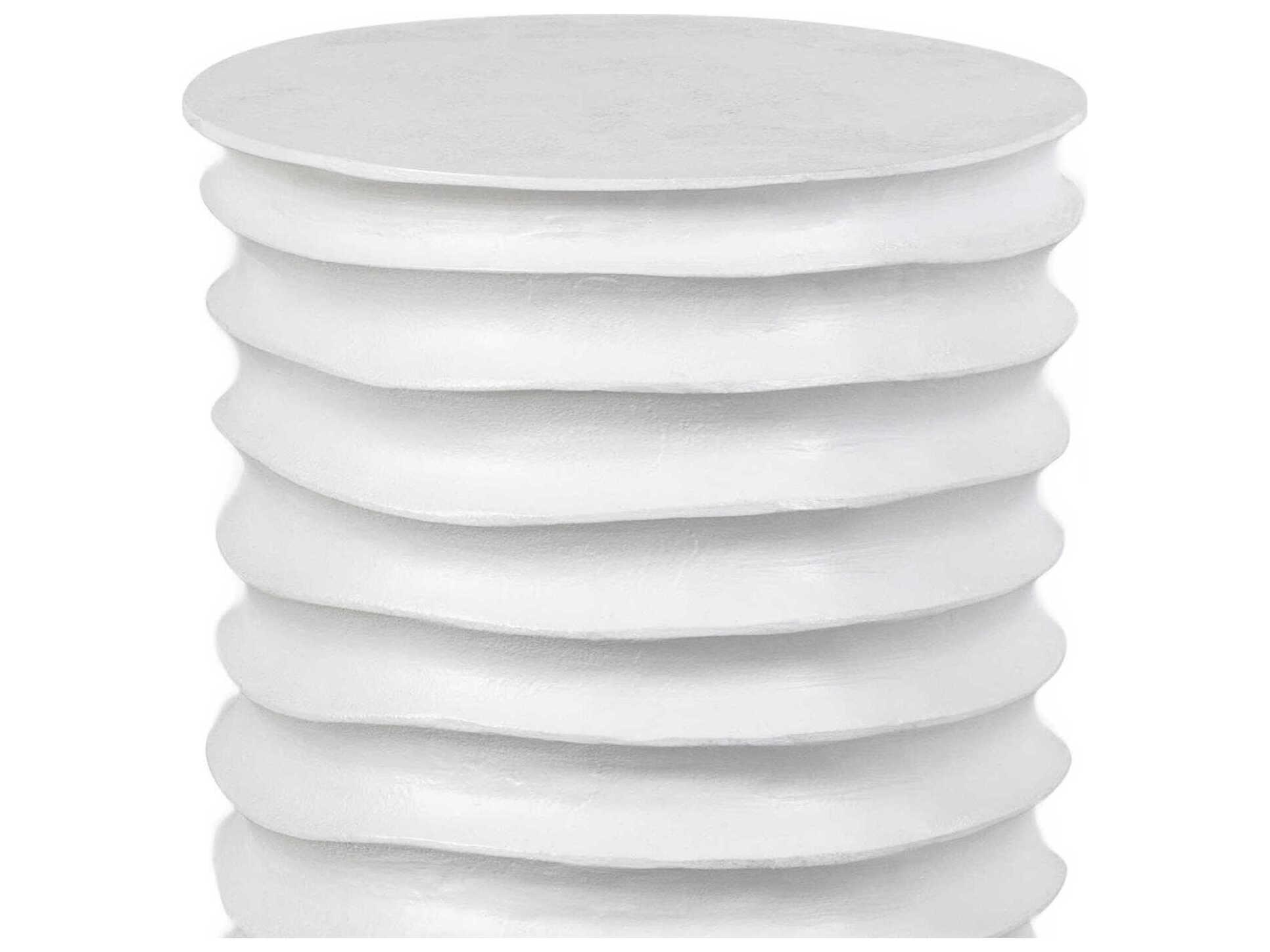 Regina Andrew Nabu Round Metal White End Table