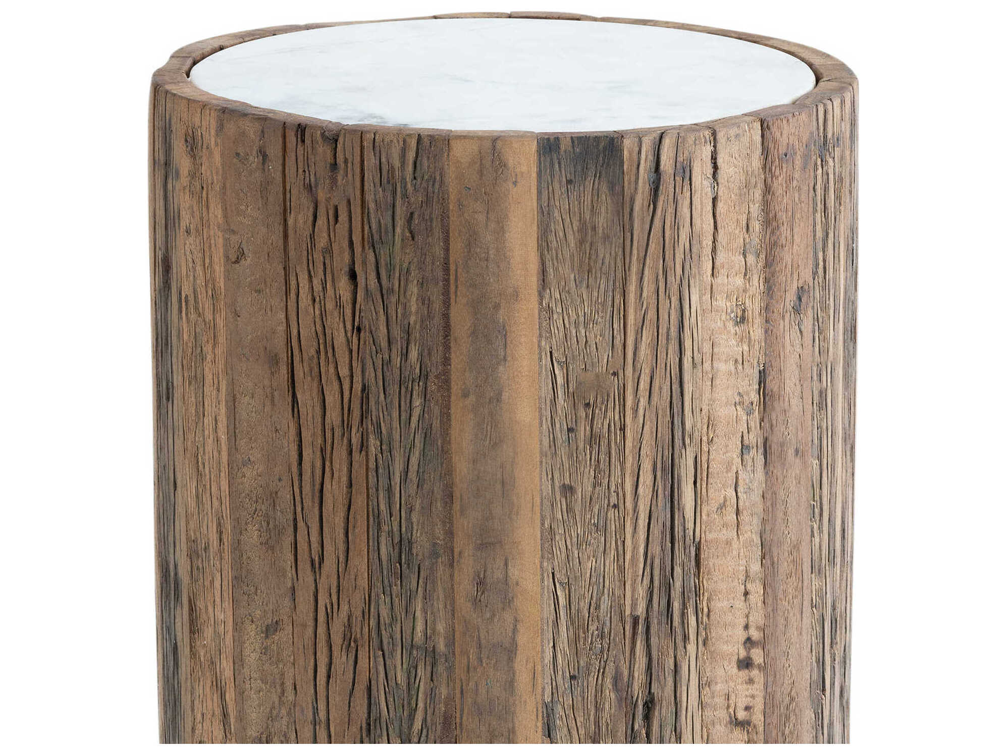 Regina Andrew Eli Round Marble Natural End Table