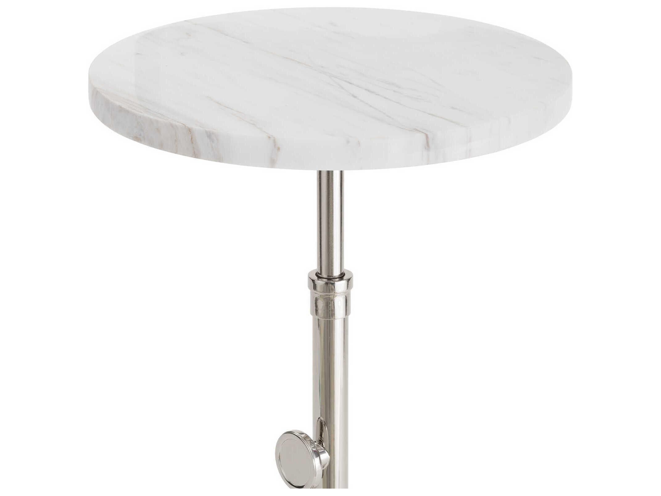 Regina Andrew Myles Round Marble Polished Nickel End Table