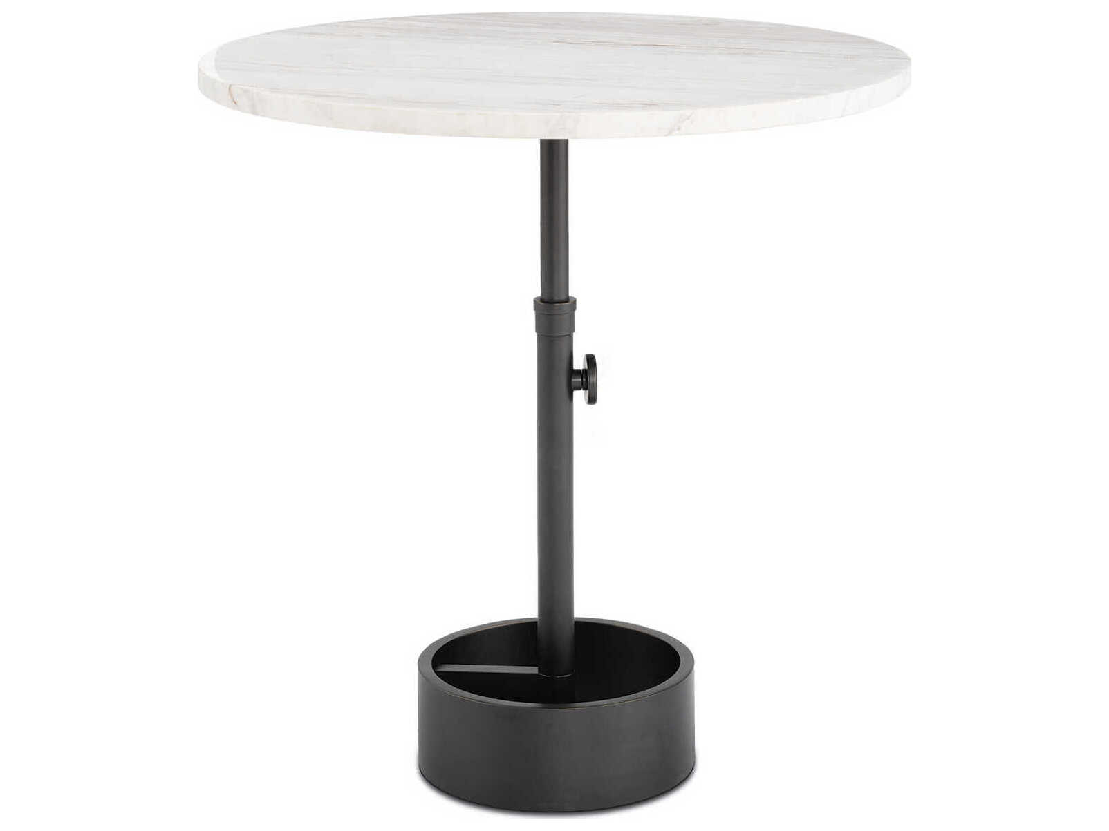 Regina Andrew Myles Round Marble White Oil Rubbed Bronze End Table