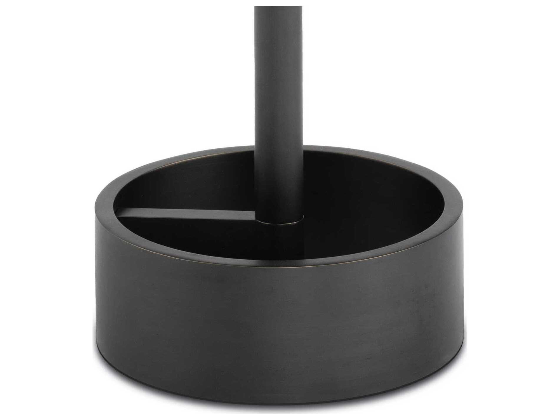 Regina Andrew Myles Round Marble White Oil Rubbed Bronze End Table