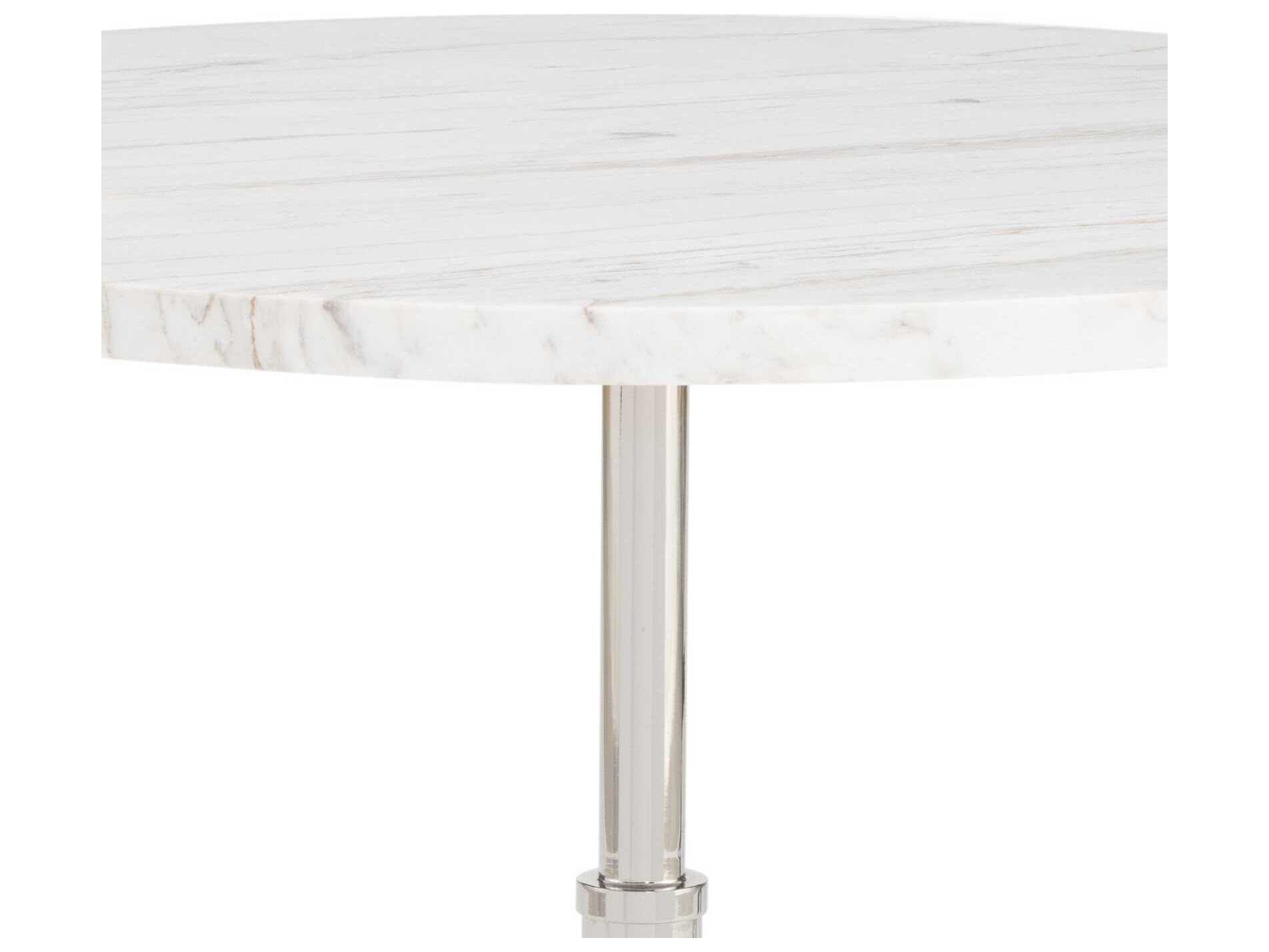 Regina Andrew Myles Round Marble White Oil Rubbed Bronze End Table