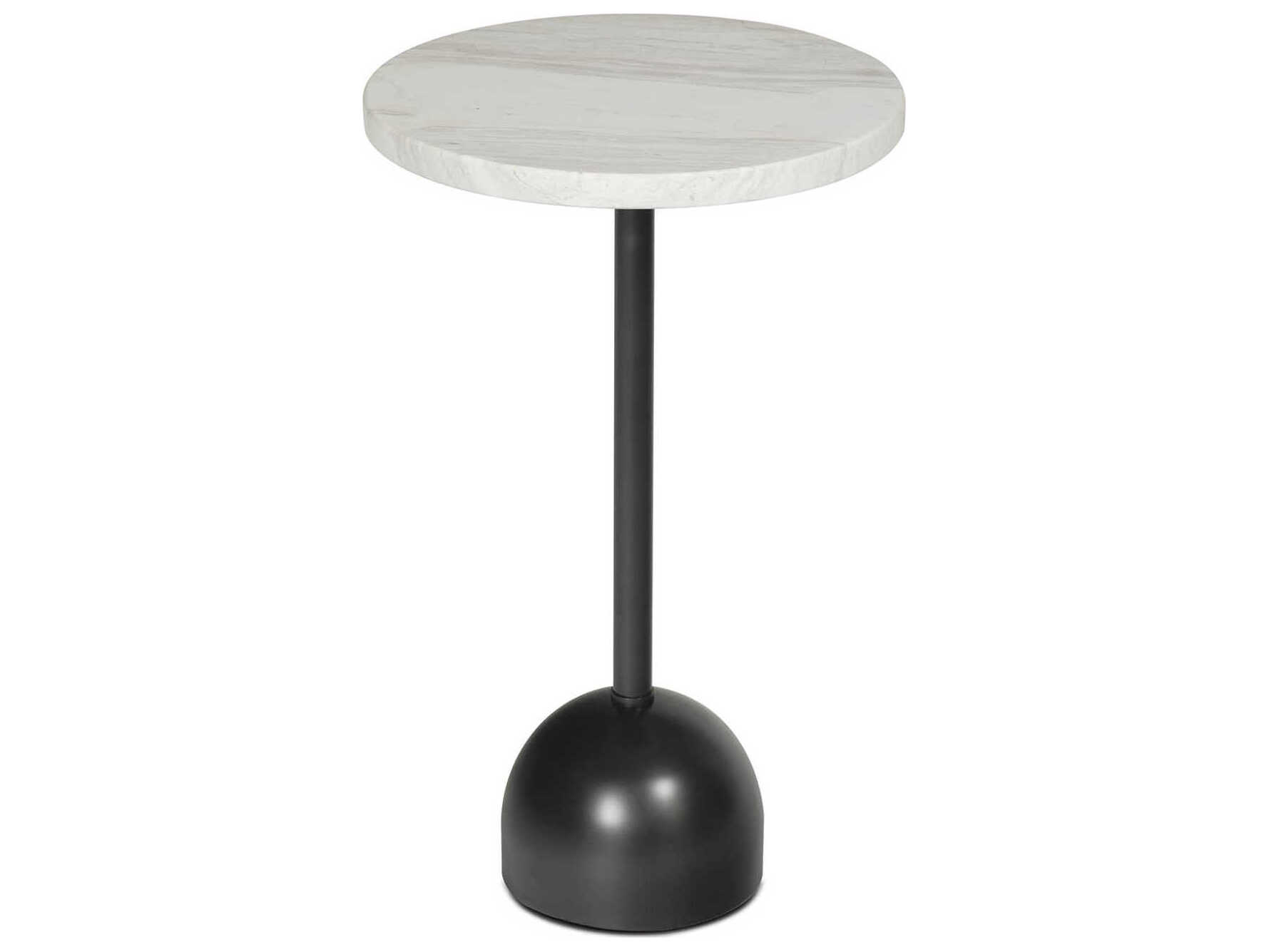 Regina Andrew Arthur Round Marble Oil Rubbed Bronze End Table