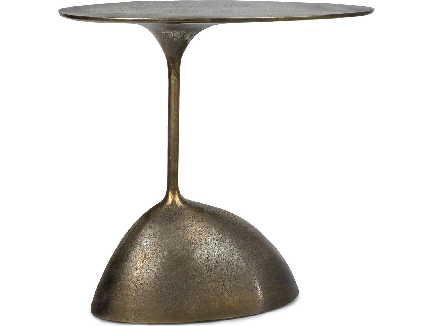 Regina Andrew Rizzo Oval Metal Brass End Table
