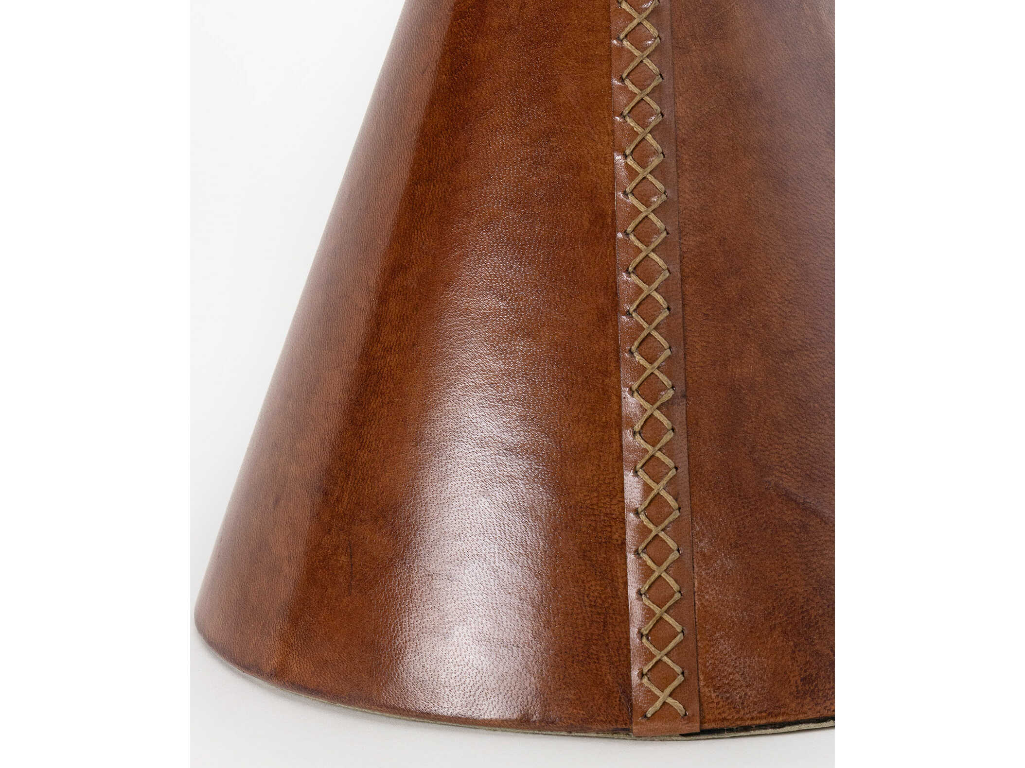 Regina Andrew Gabe Round Leather Brown End Table