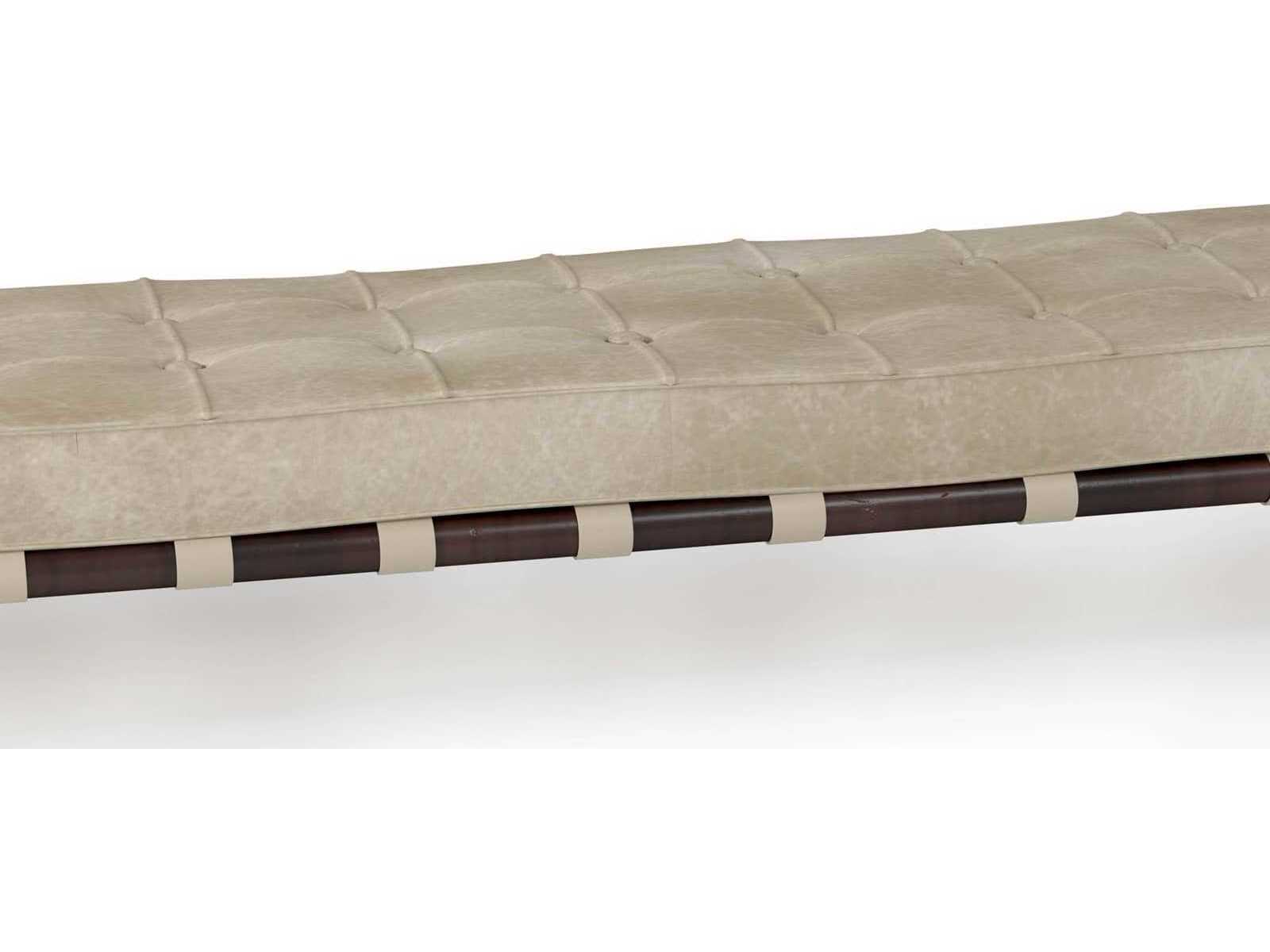 Regina Andrew Tufted Ivory Beige Leather Accent Bench