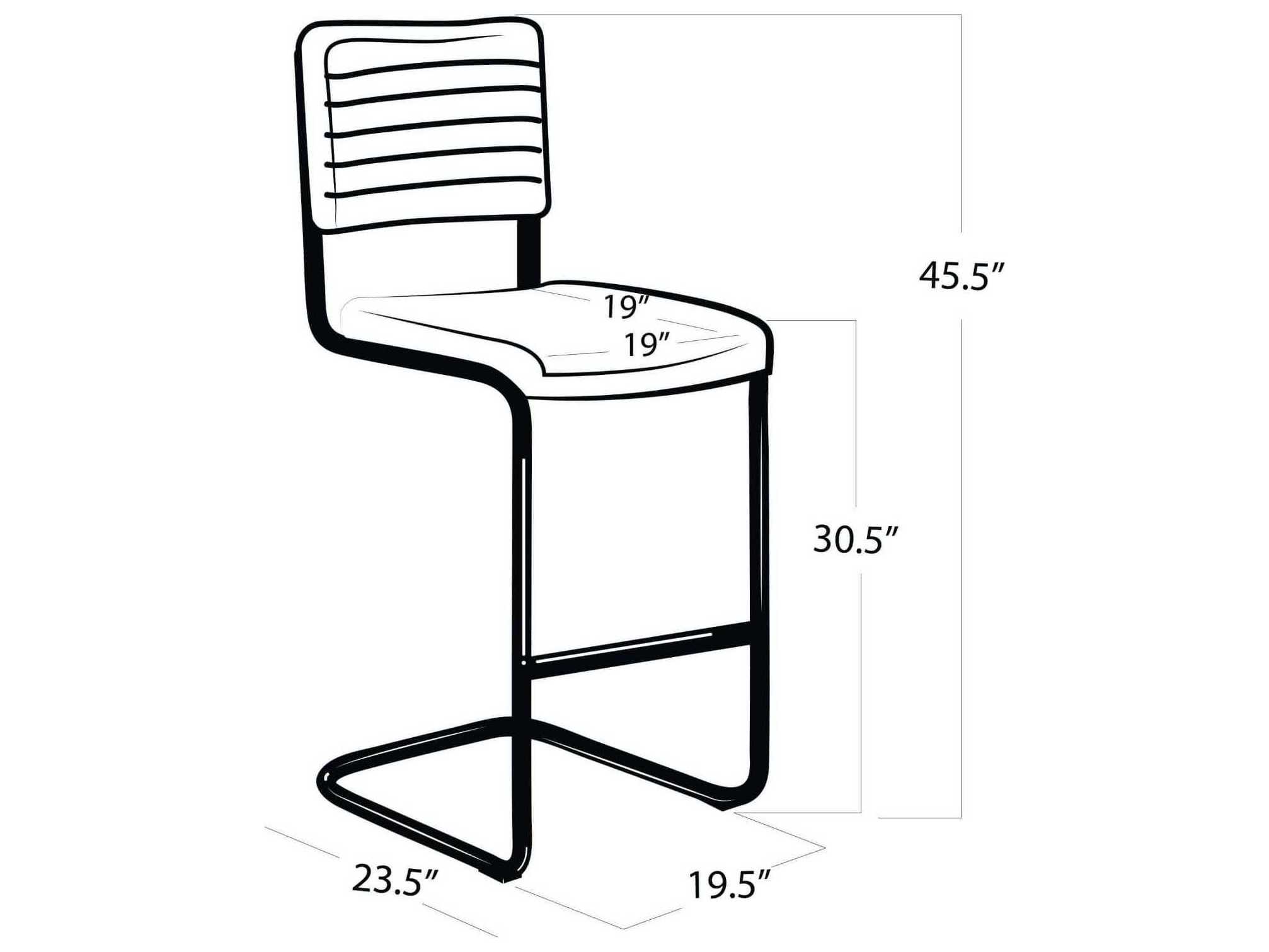 Regina Andrew Dylan Leather Brown Bar Stool