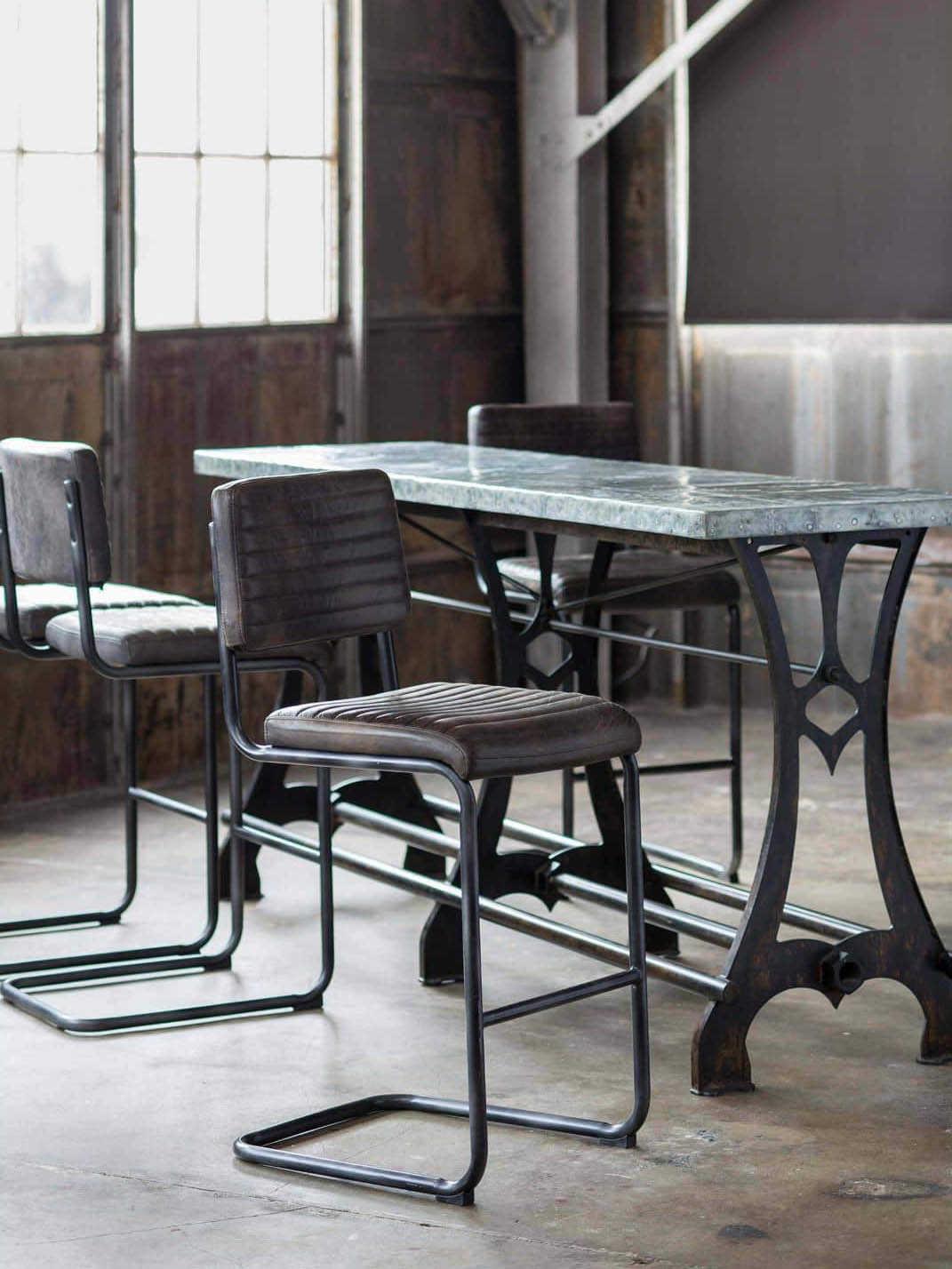 Regina Andrew Dylan Leather Ebony Bar Stool