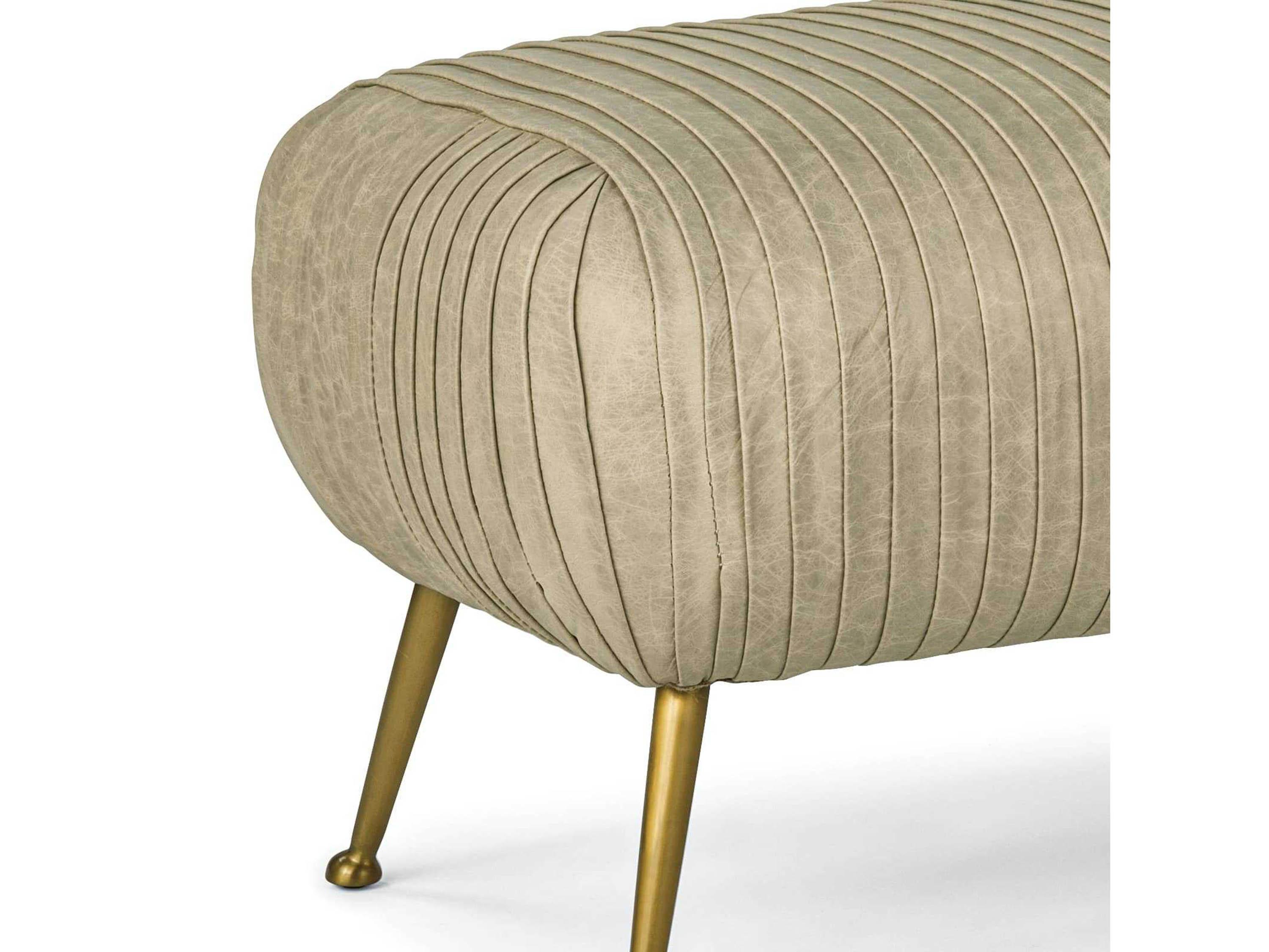 Regina Andrew Beretta Cappuccino Beige Leather Accent Bench