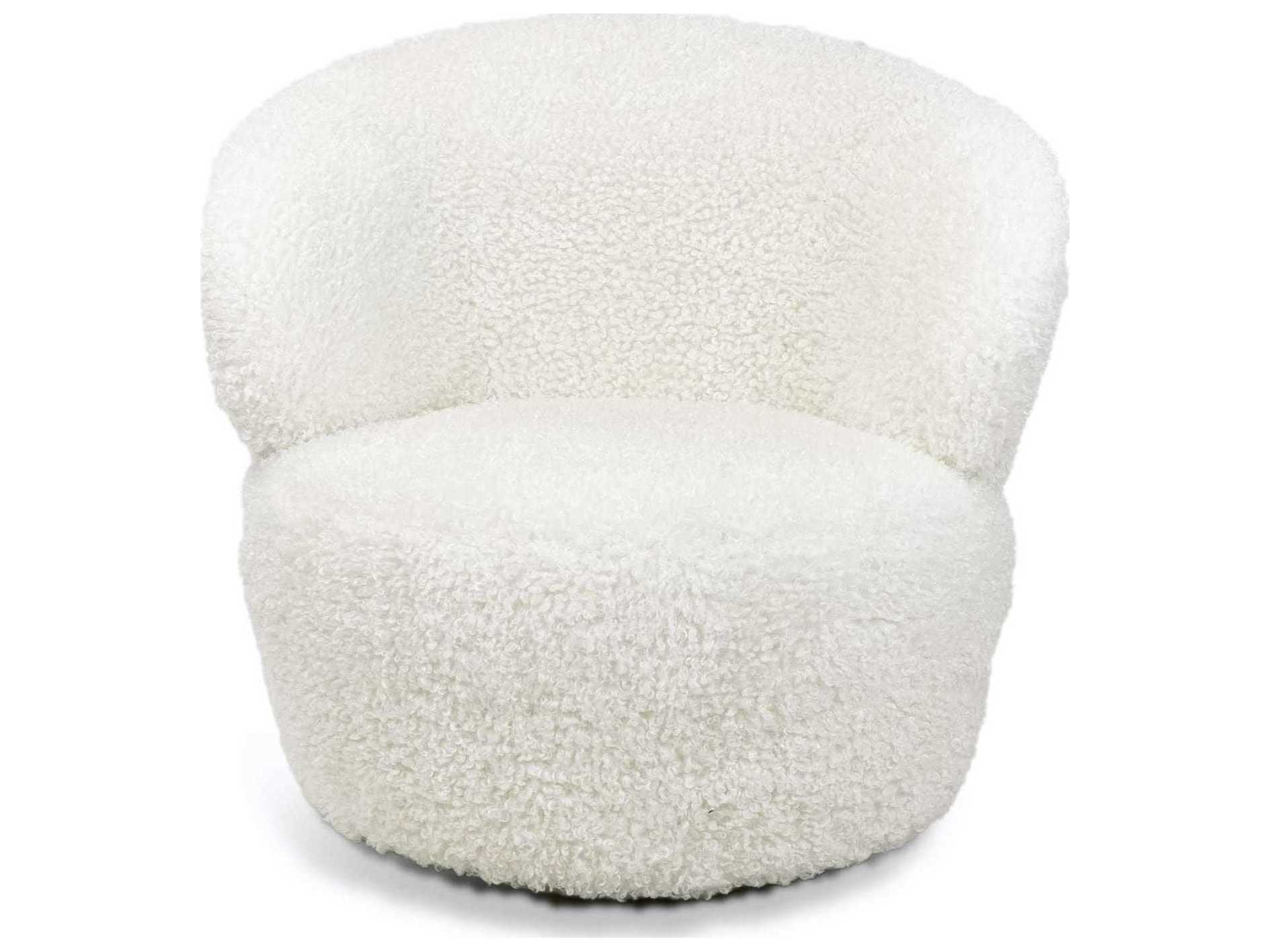 Regina Andrew Swivel White Fabric Accent Chair