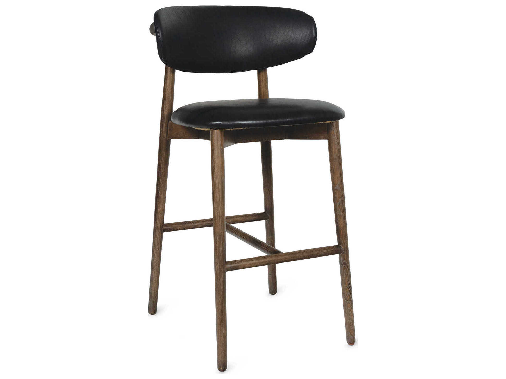 Regina Andrew Ethan Black Leather Bar Stool