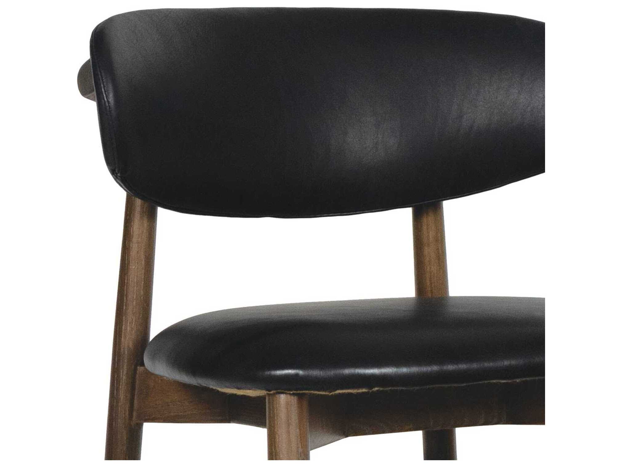 Regina Andrew Ethan Black Leather Bar Stool