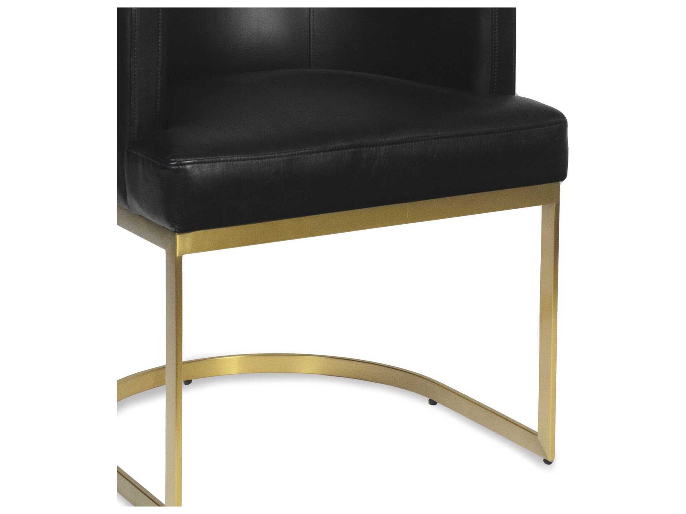 Regina Andrew Owen Black Leather Arm Dining Chair