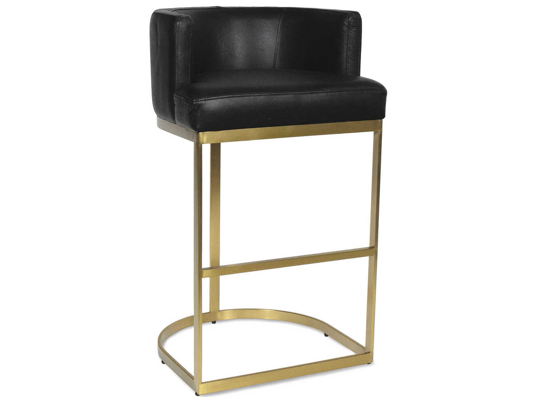 Regina Andrew Owen Black Leather Bar Stool