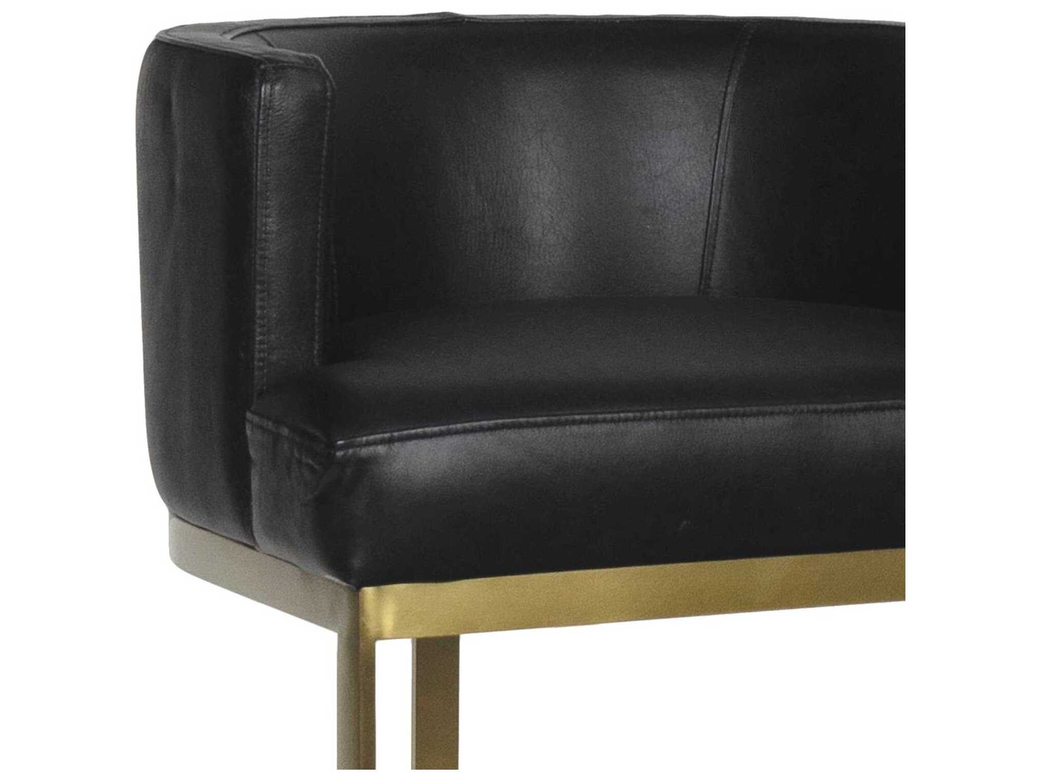 Regina Andrew Owen Black Leather Bar Stool