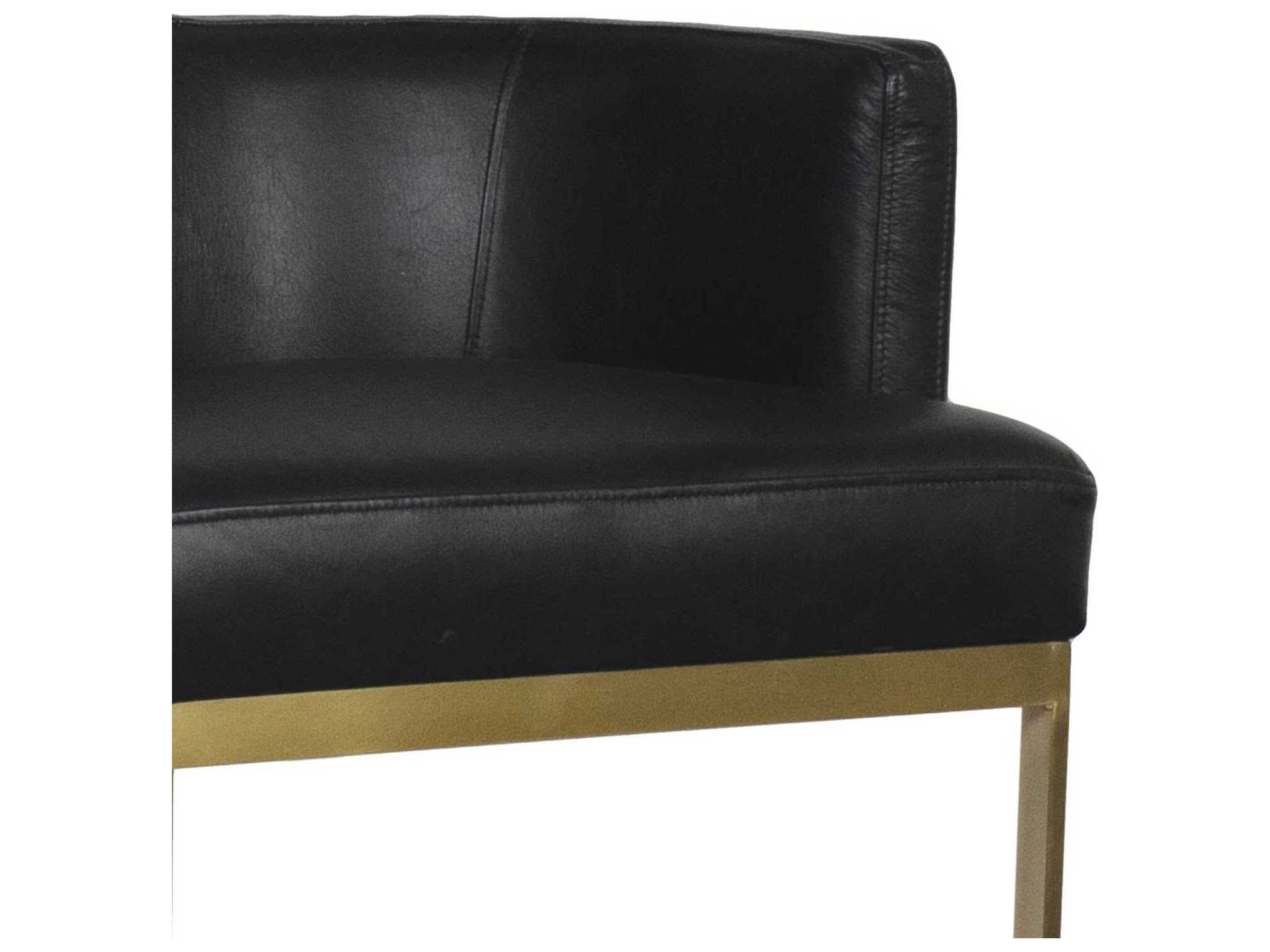 Regina Andrew Owen Black Leather Bar Stool