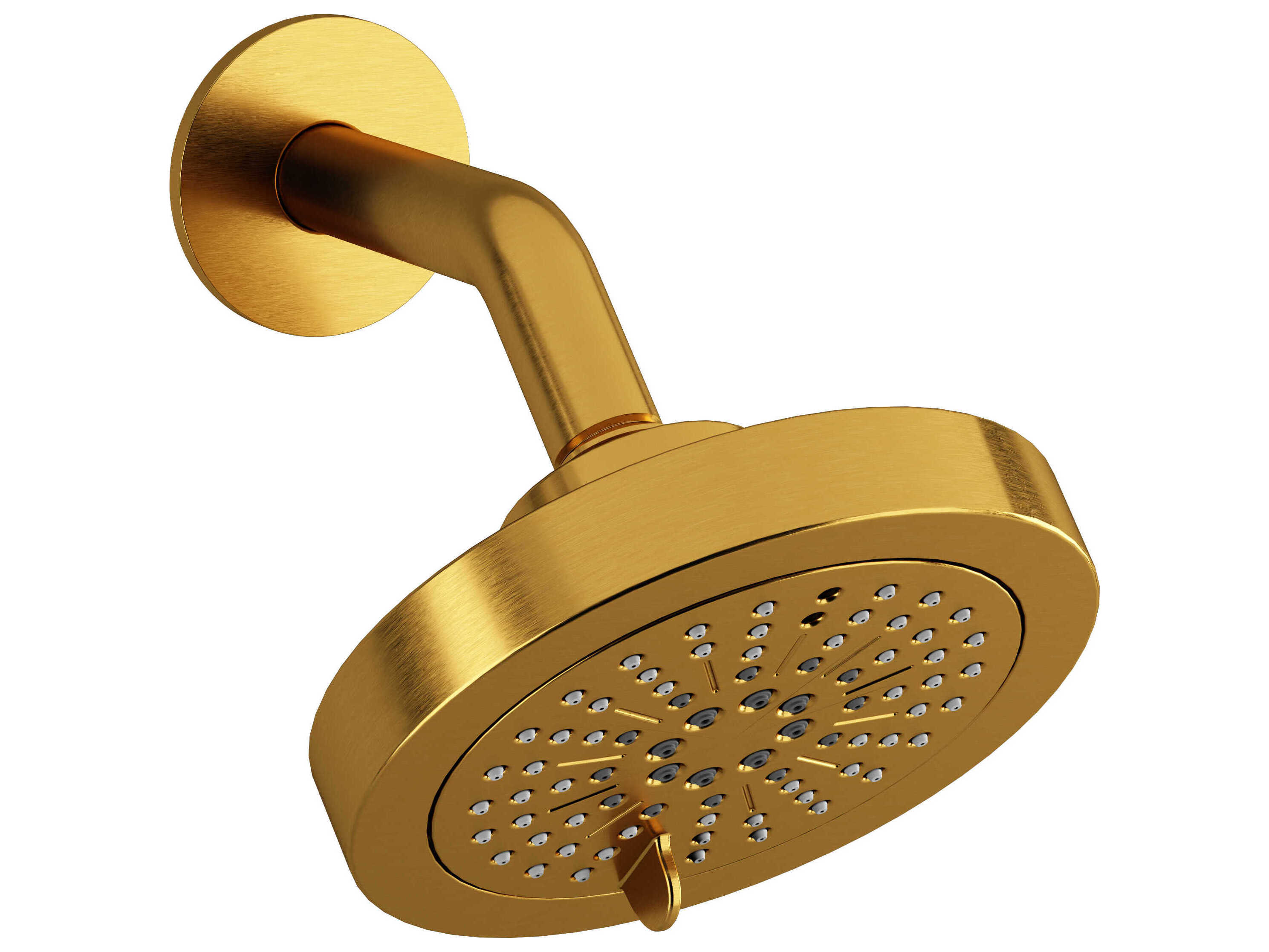 Riobel Brushed Gold 6-Function WaterSense Showerhead with Arm