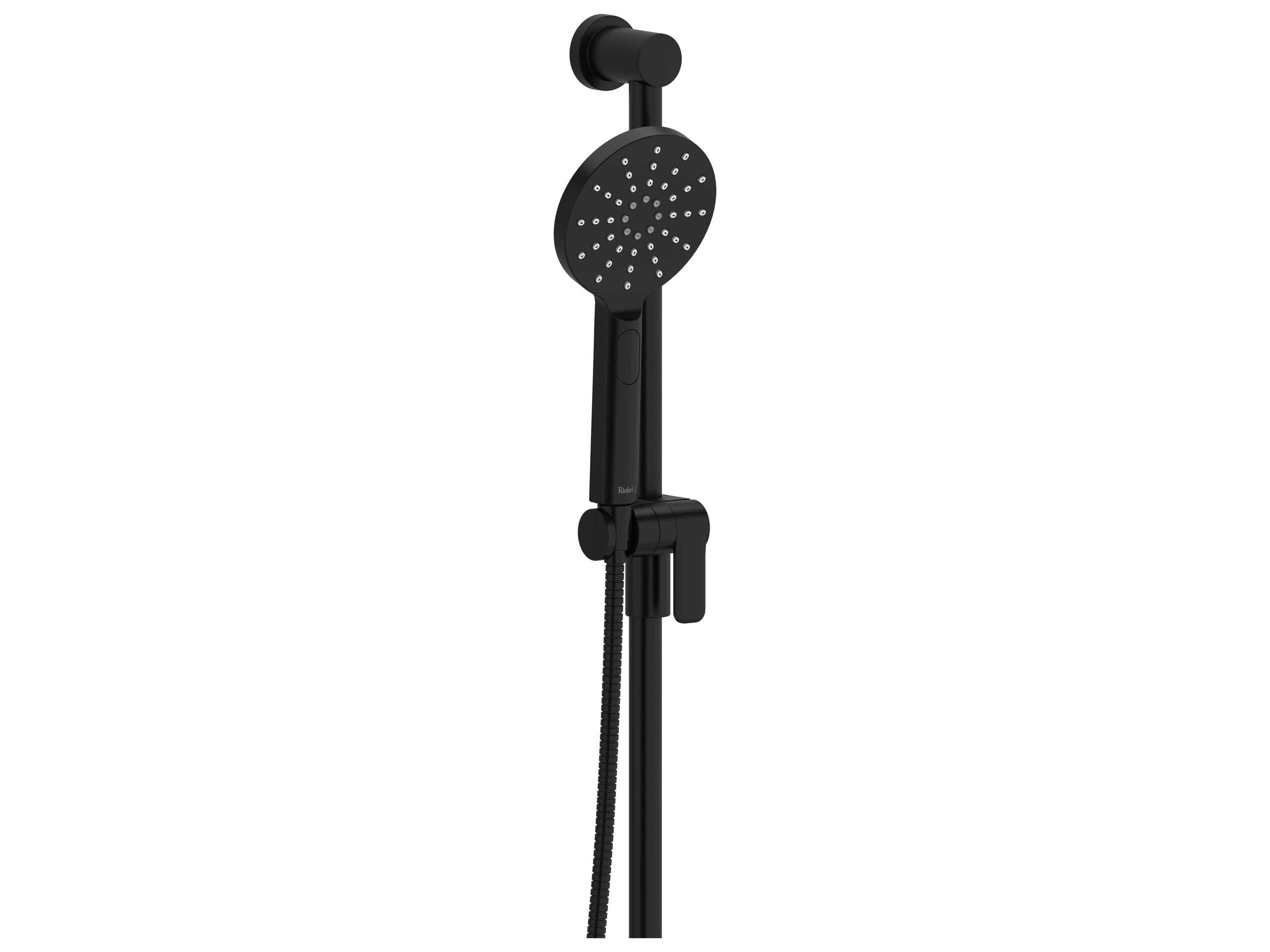 Riobel Black Handshower Set with Slide Bar and 4-Function Handshower