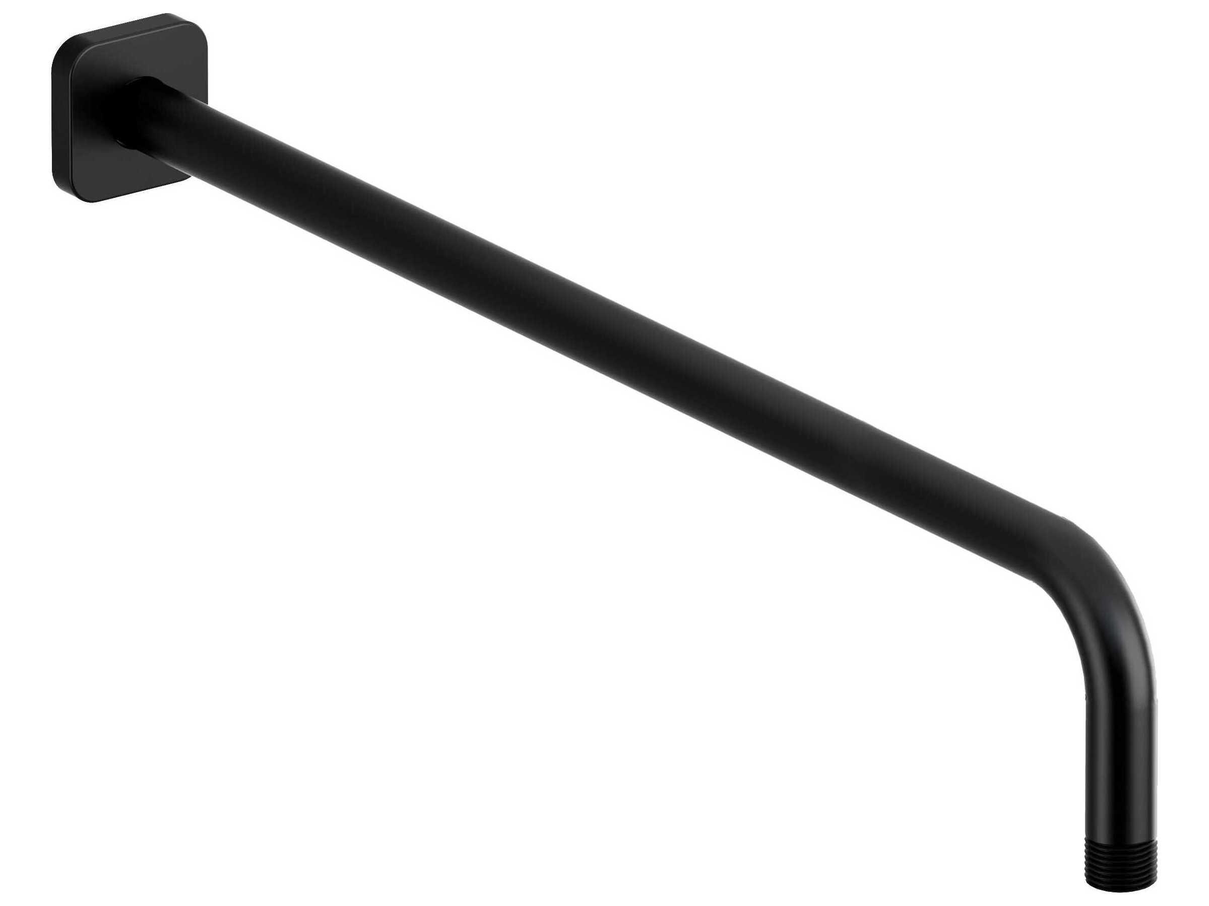 Riobel Black Reach Wall Mount Shower Arm with Square Escutcheon