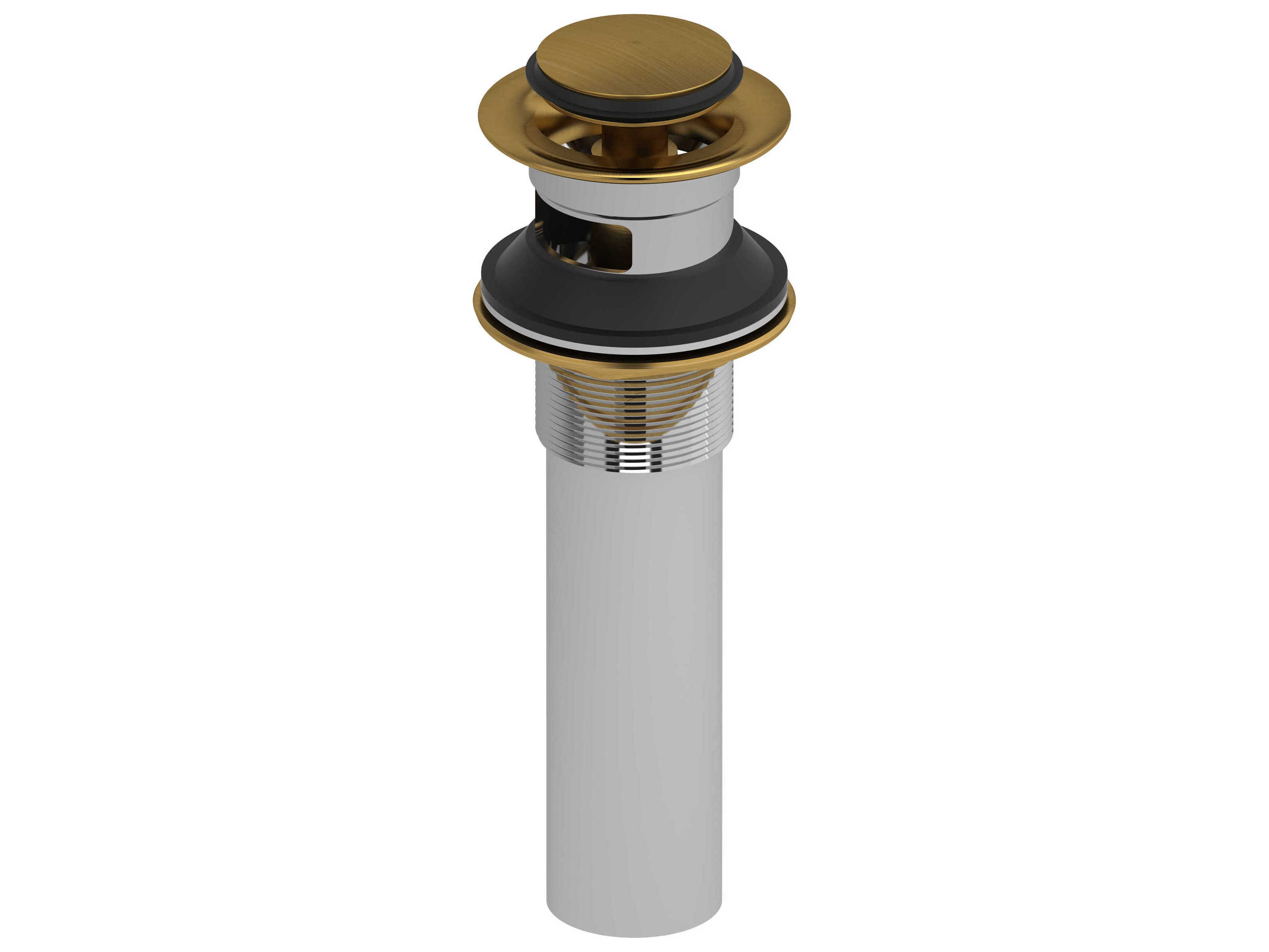 Riobel Brushed Gold Push Drain with Overflow