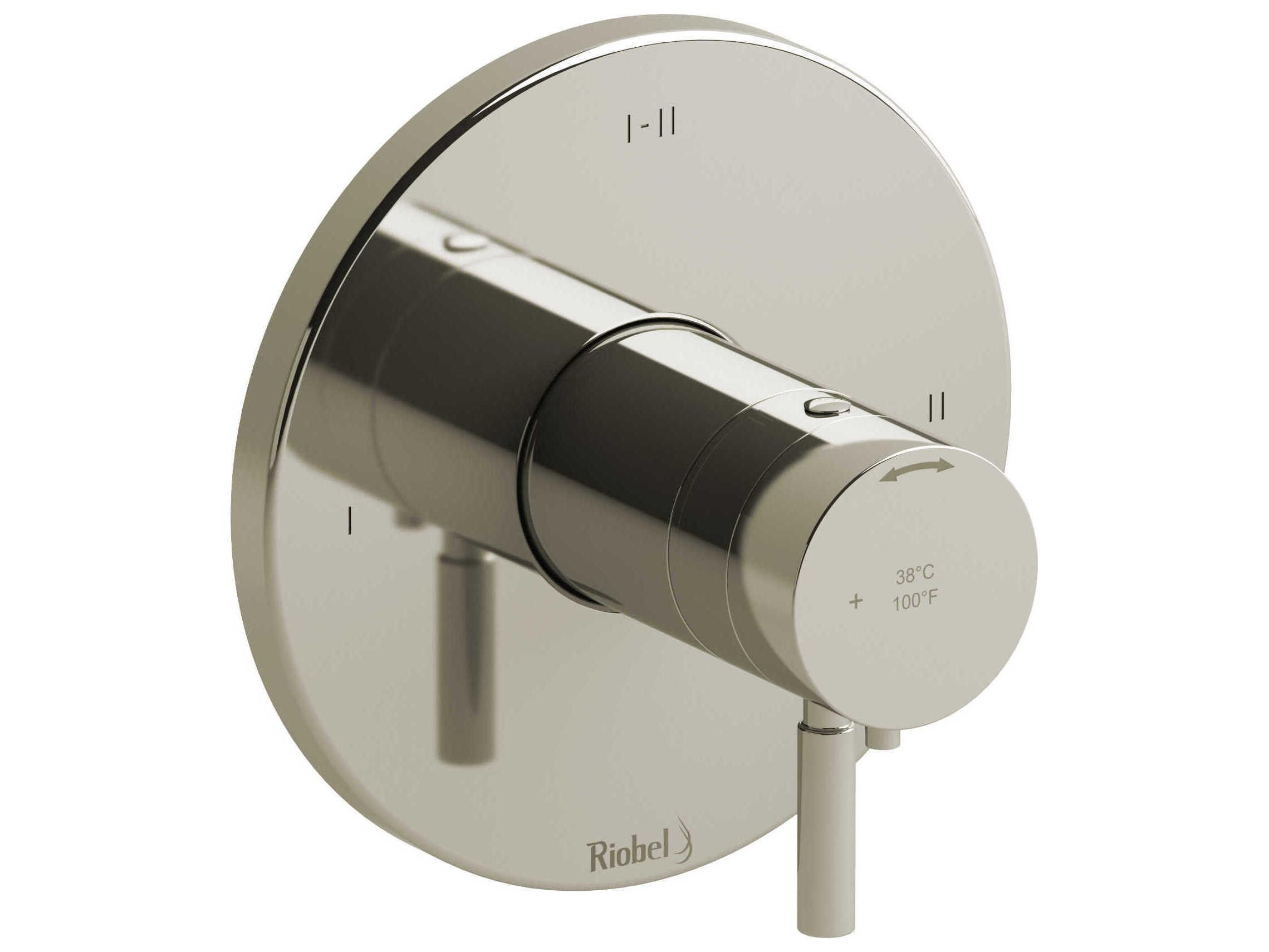Riobel Riu Polished Nickel Therm & Pressure Balance Trim with 3 Functions