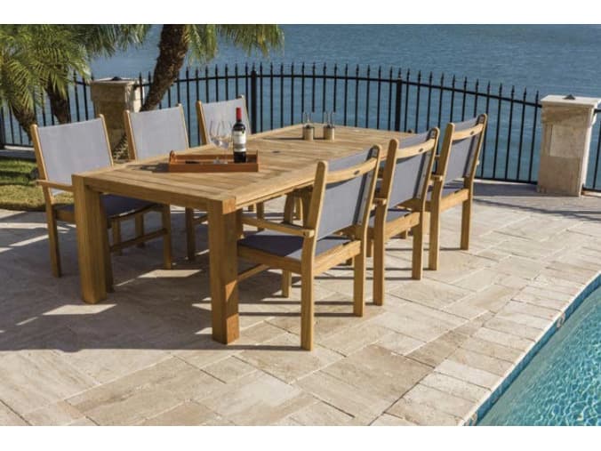 Royal Teak Collection Captiva Sling Stacking Chair-Gray