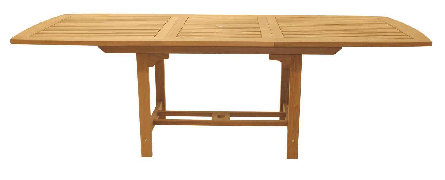 Royal Teak Collection Expansion Rectangular Family Outdoor Patio Dining Table