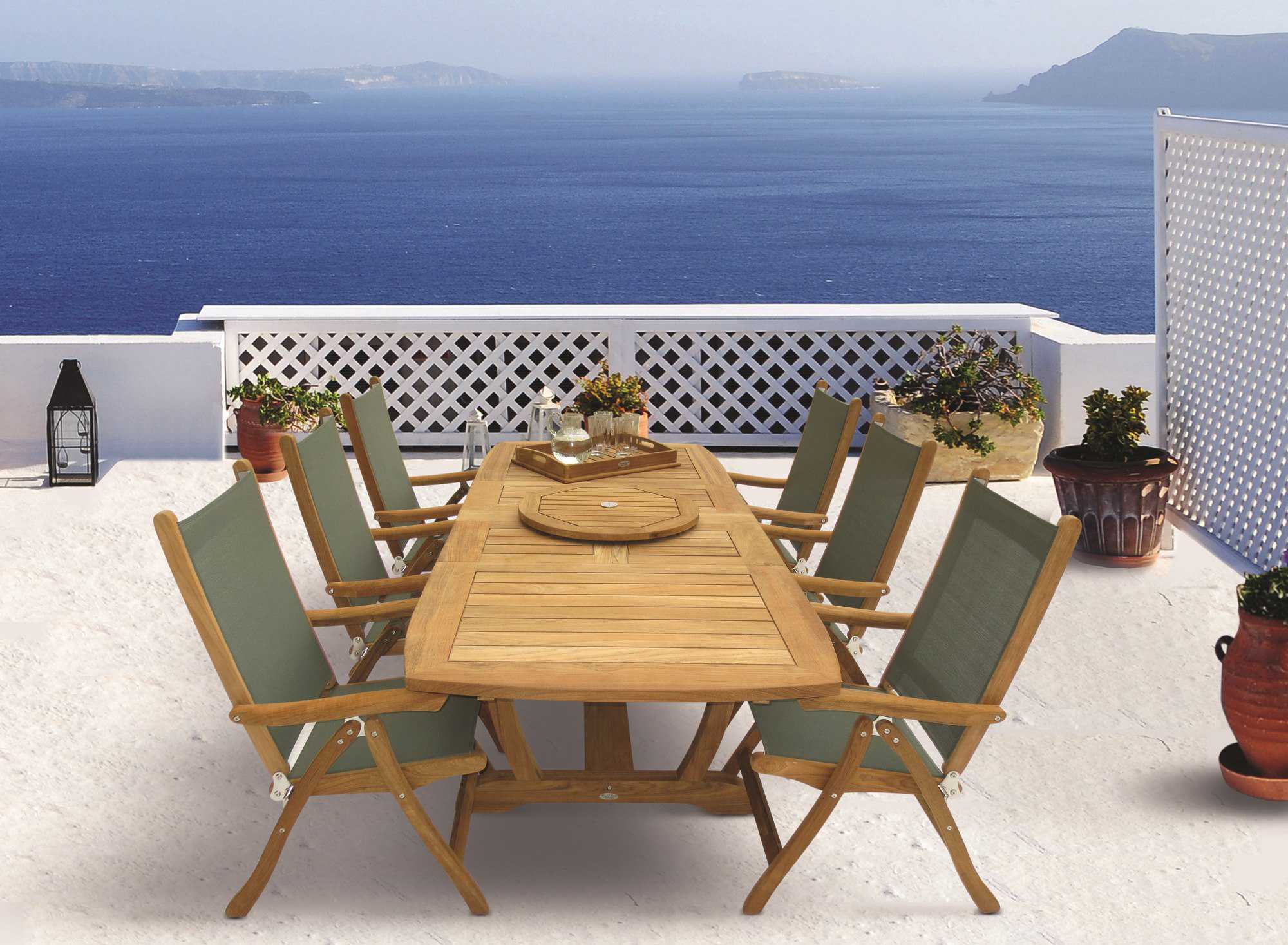 Royal Teak Collection Florida Sling Outdoor Dining Set