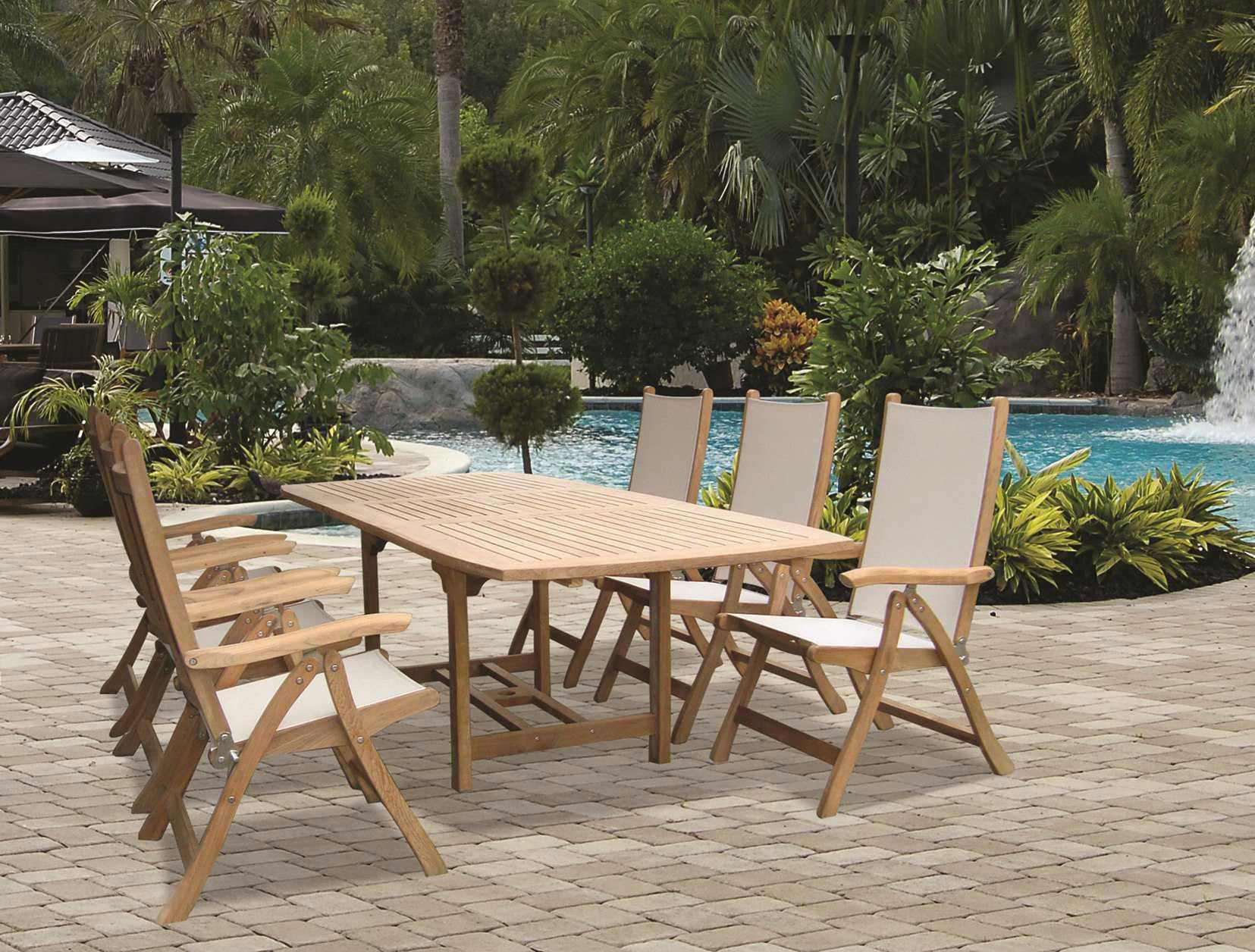 Royal Teak Collection Florida Sling Outdoor Dining Set