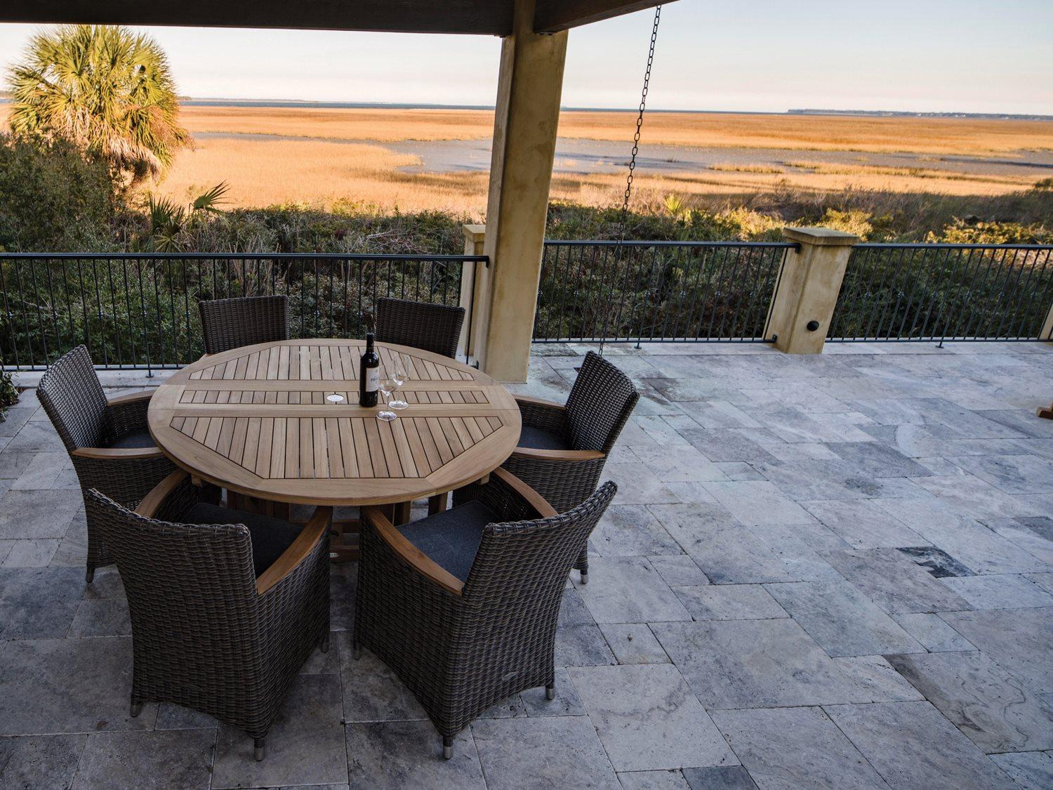 Royal Teak Collection Helena Wicker Patio Dining Set