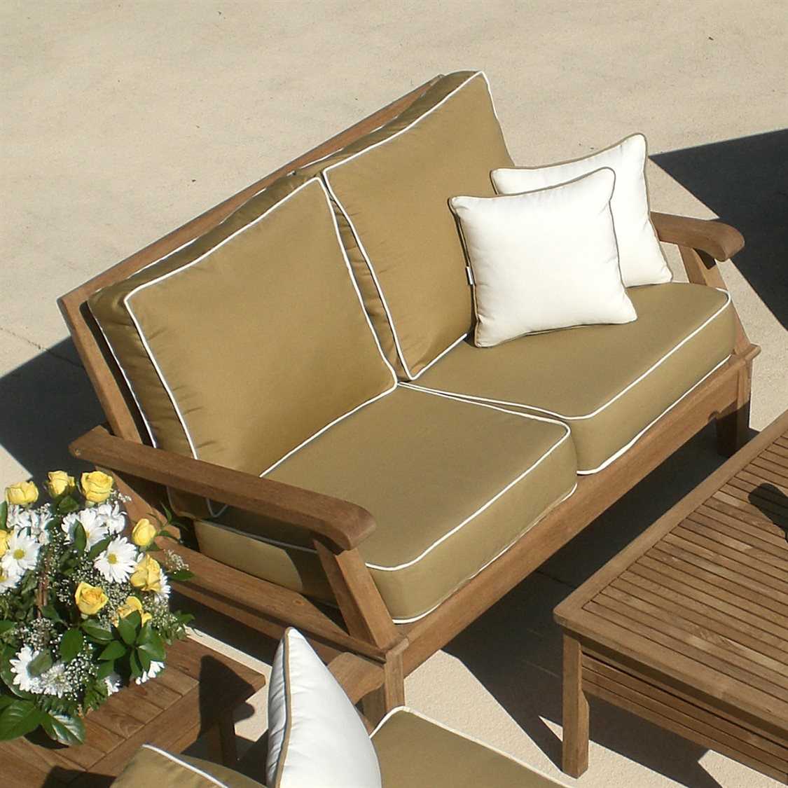 Royal Teak Collection Miami Cushion Adjustable Outdoor Loveseat