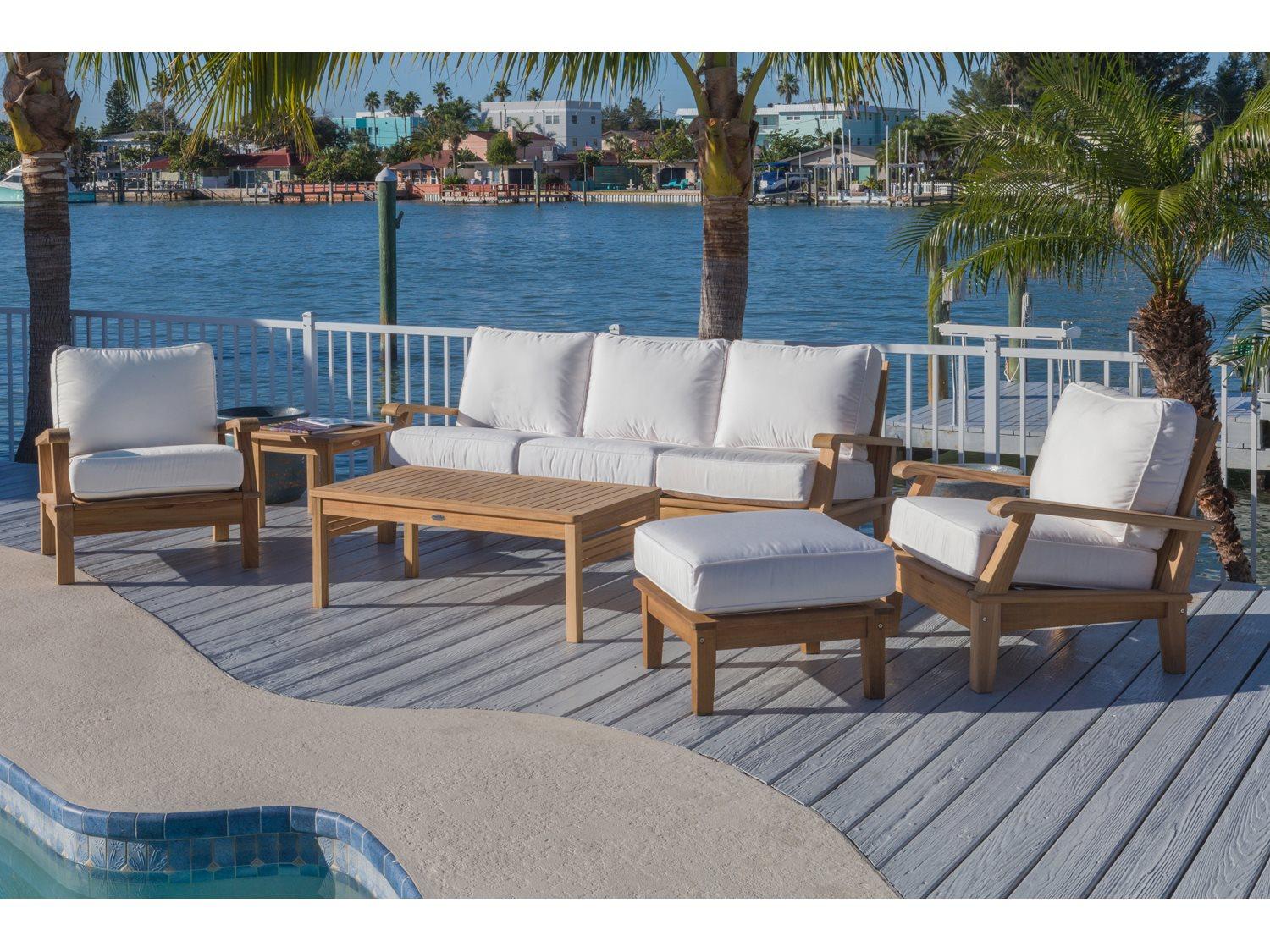 Royal Teak Collection Miami Outdoor Patio Lounge Set