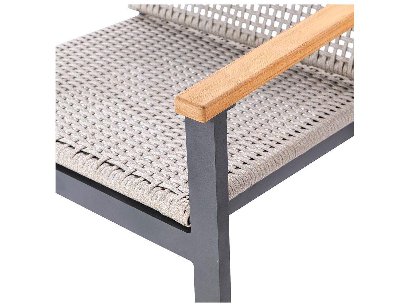 Royal Teak Collection Naples Rope Arm Stationary Lounge Chair