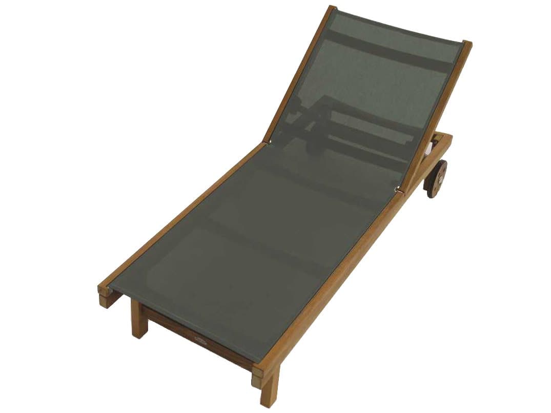 Royal Teak Collection Sundaze Moss Sling Adjustable Outdoor Chaise Lounge