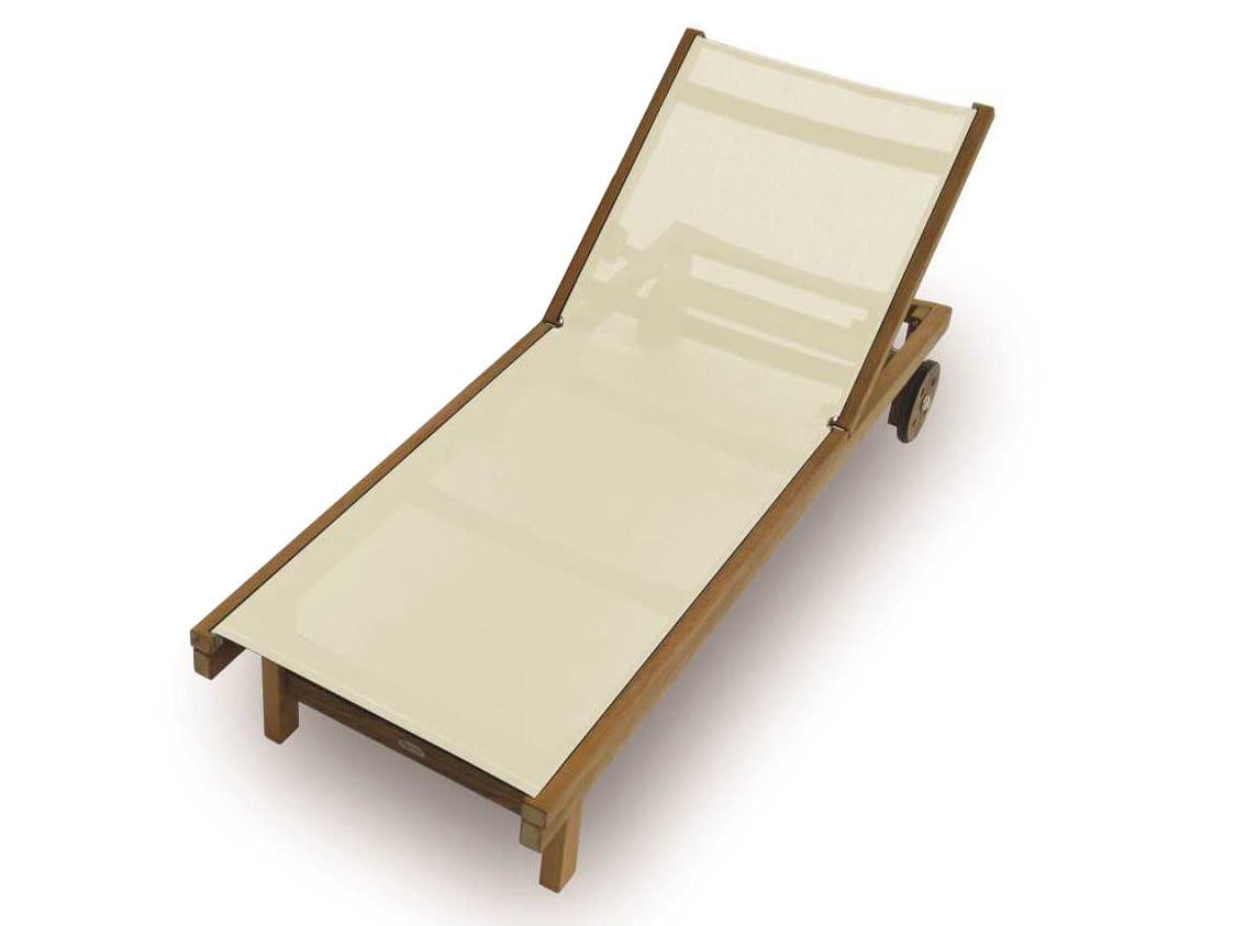 Royal Teak Collection Sundaze White Sling Adjustable Patio Chaise Lounge