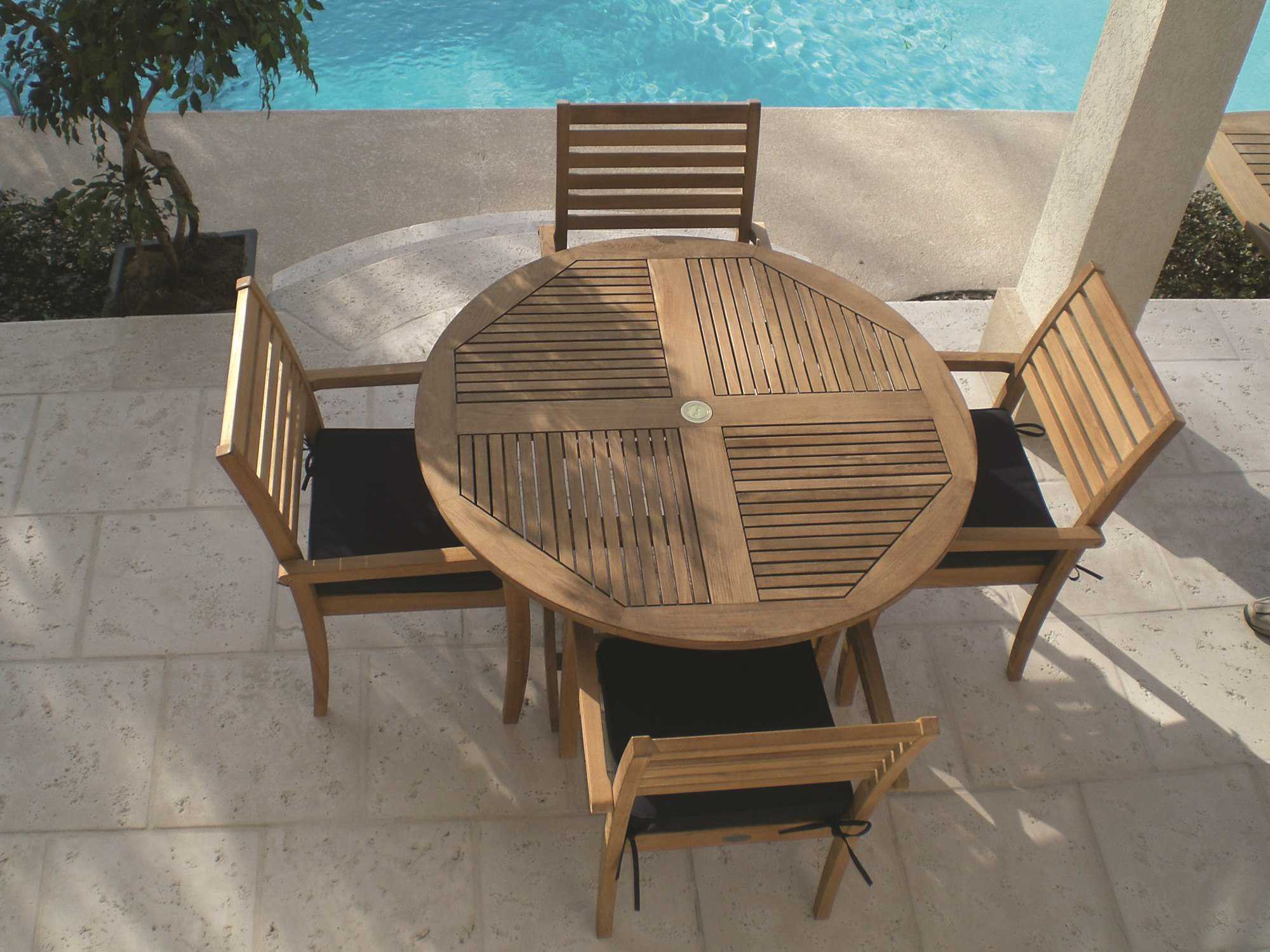 Royal Teak Collection Sailor Round Outdoor Patio Dining Table
