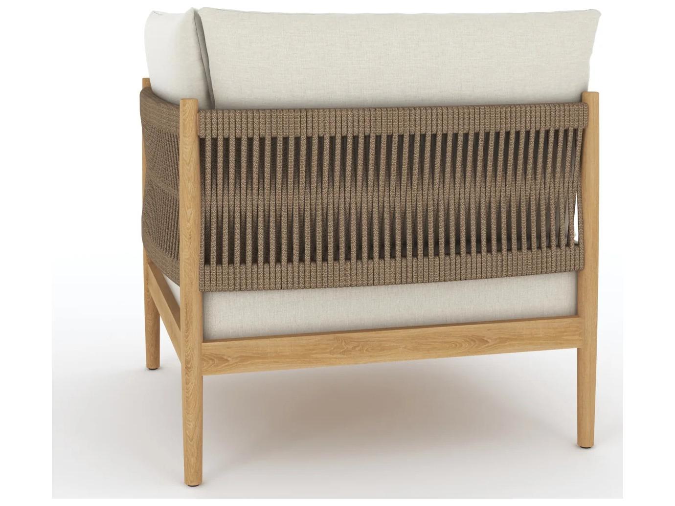 Royal Teak Collection San Lucas Teak Cushion Sectional Stationary Lounge Chair