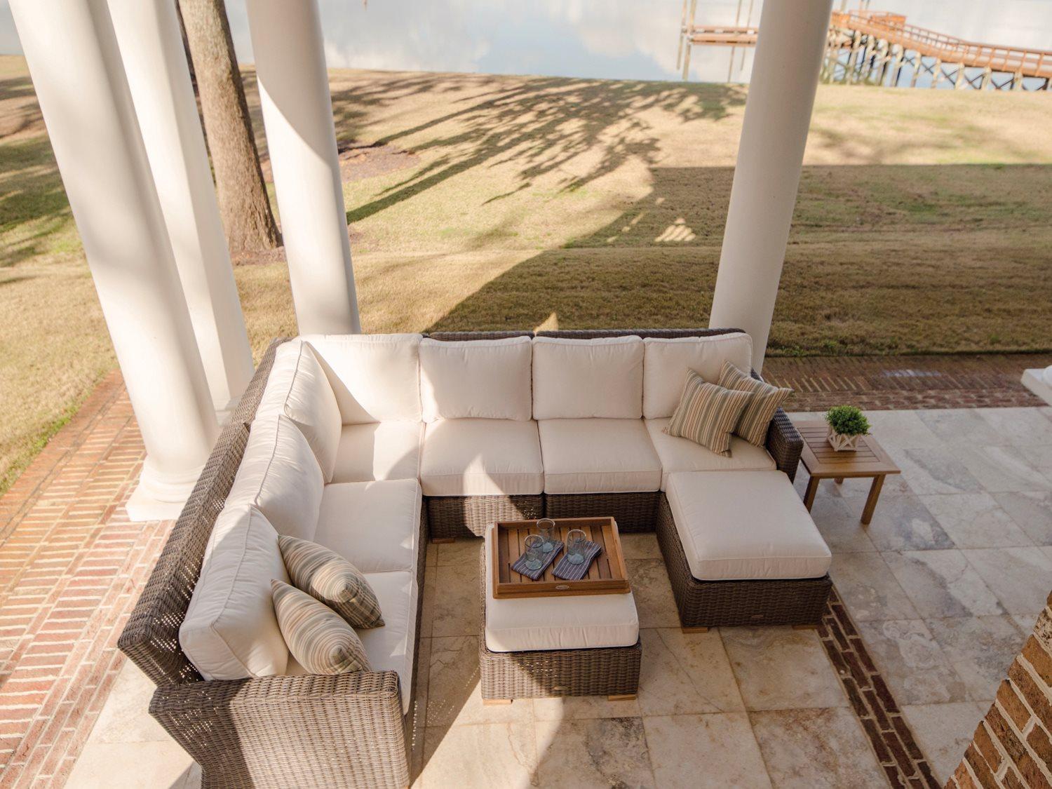 Royal Teak Collection Sanibel Wicker Sectional Patio Lounge Set