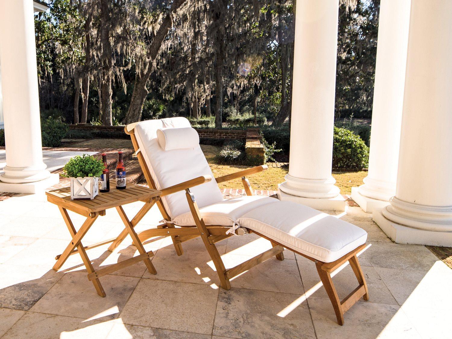 Royal Teak Collection Steamer Cushion Outdoor Lounge Set