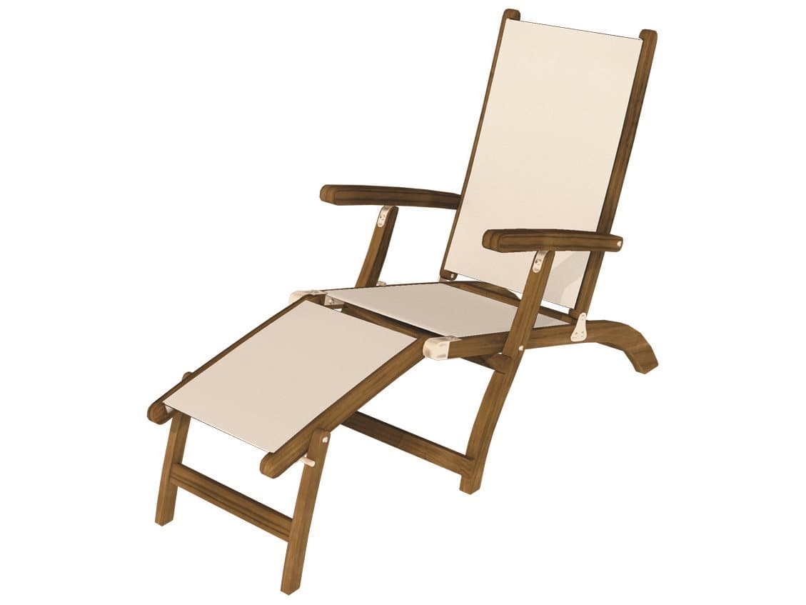 Royal Teak Collection Sling Steamer - White Sling