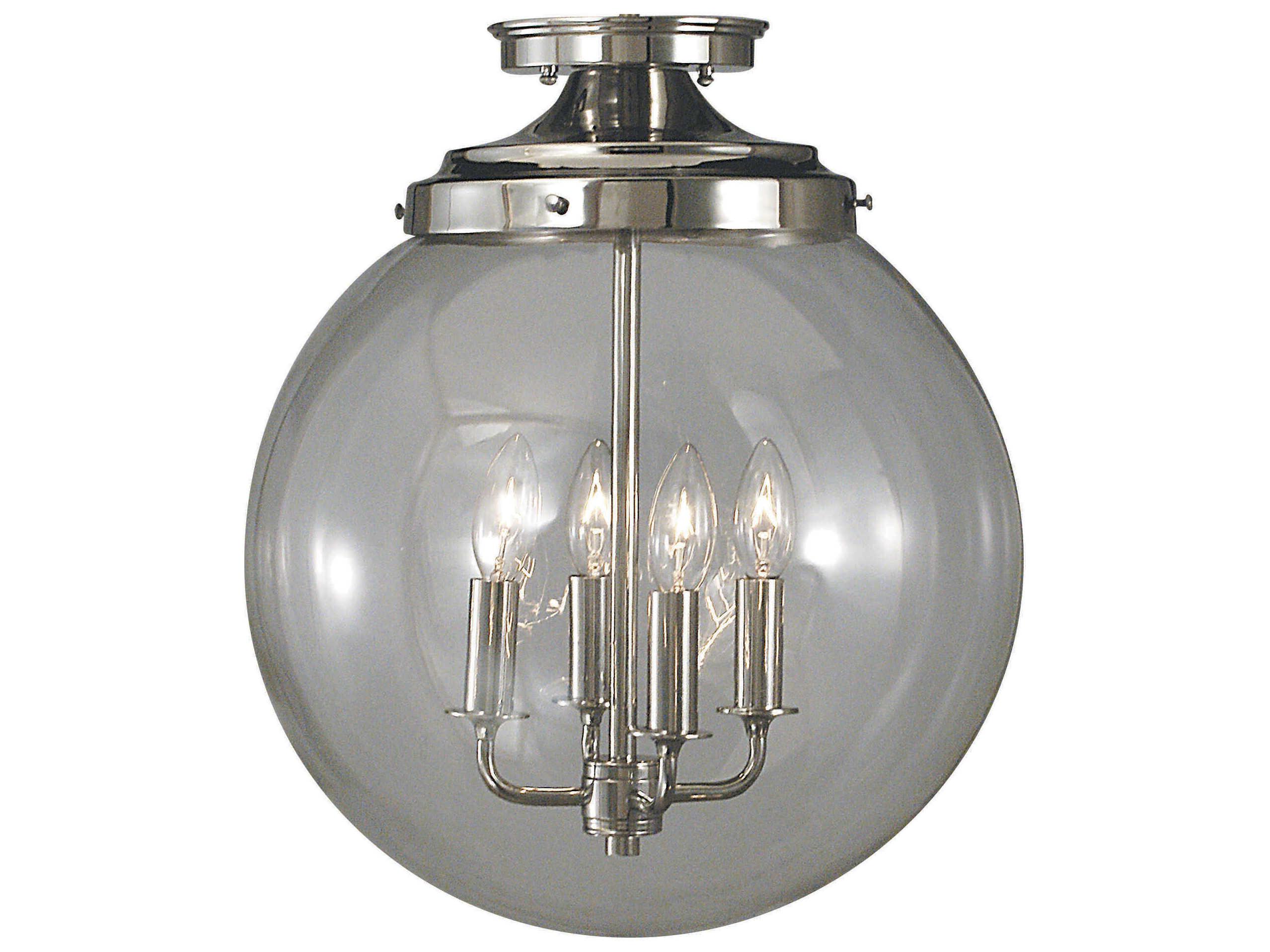 Framburg Moderne 4-Light Polished Silver Globe Semi Flush Mount