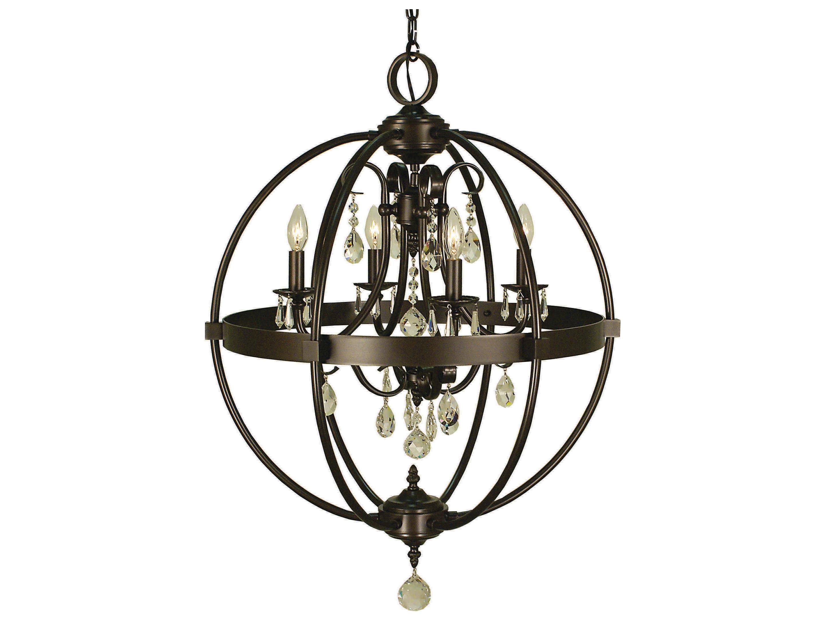 Framburg Compass 4-Light Crystal Globe Chandelier
