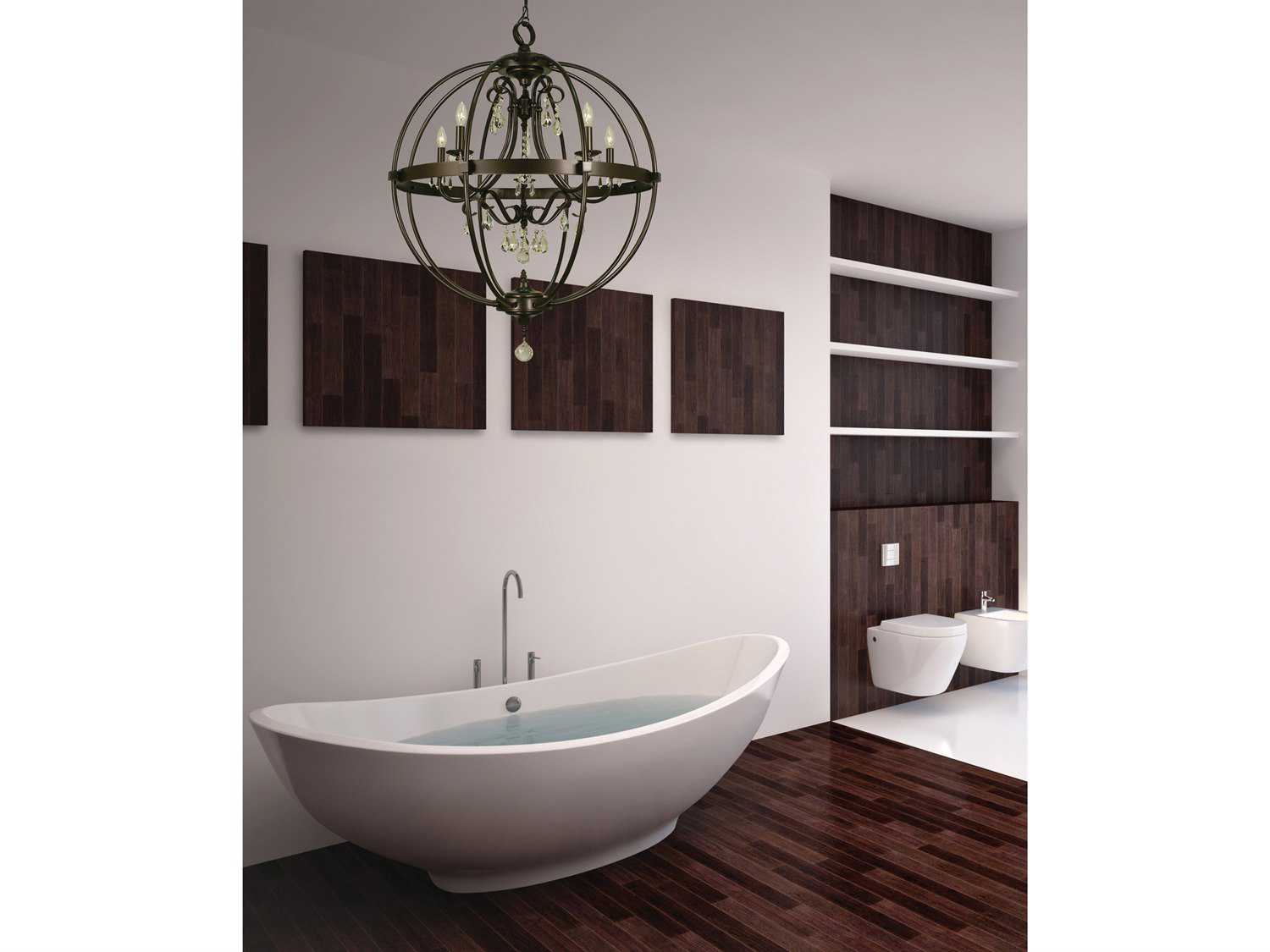 Framburg Compass 5-Light Crystal Globe Chandelier