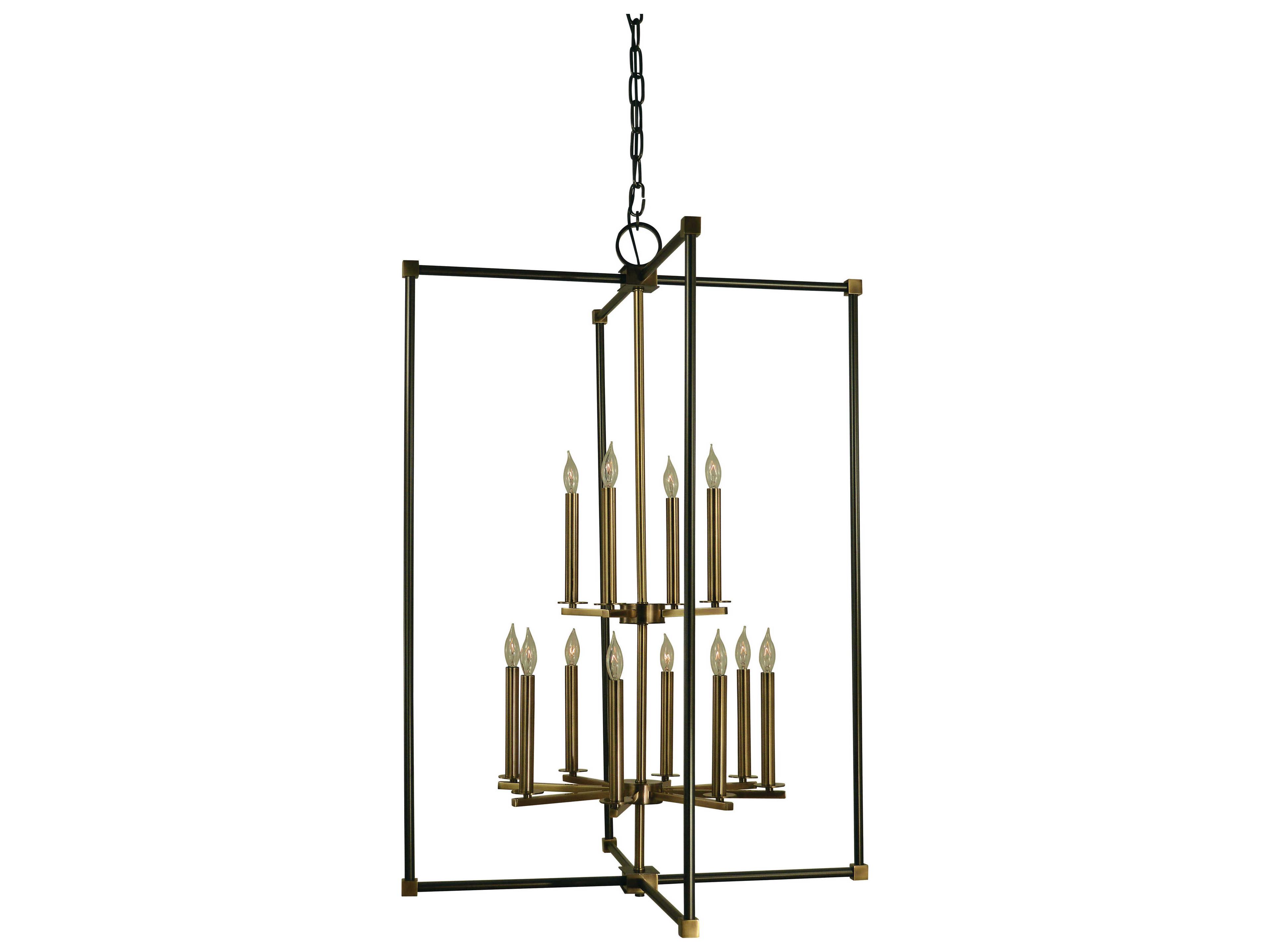 Framburg Lexington 12-Light Candelabra Geometric Tiered Chandelier