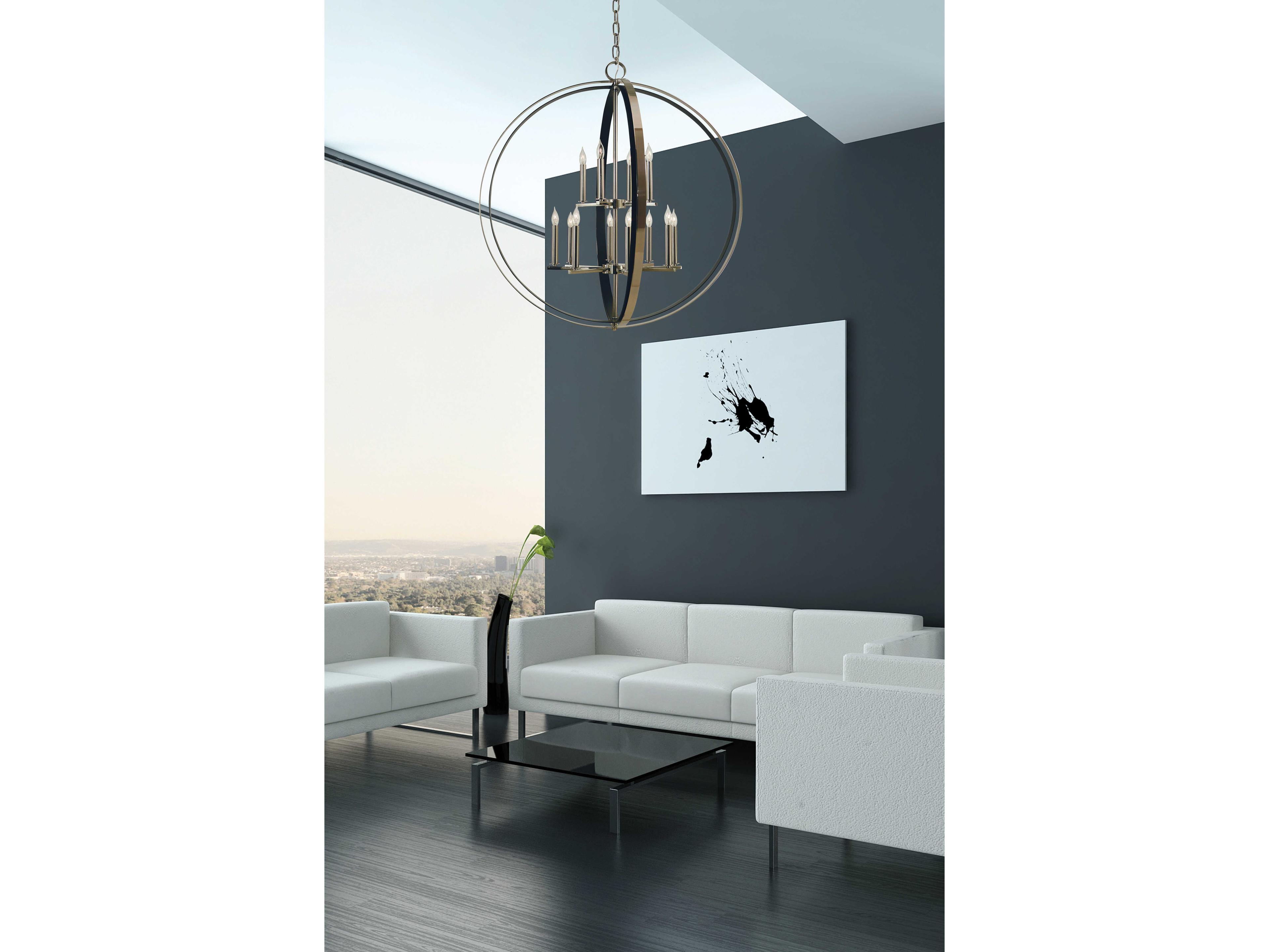 Framburg Constellation 12-Light Candelabra Globe Tiered Chandelier