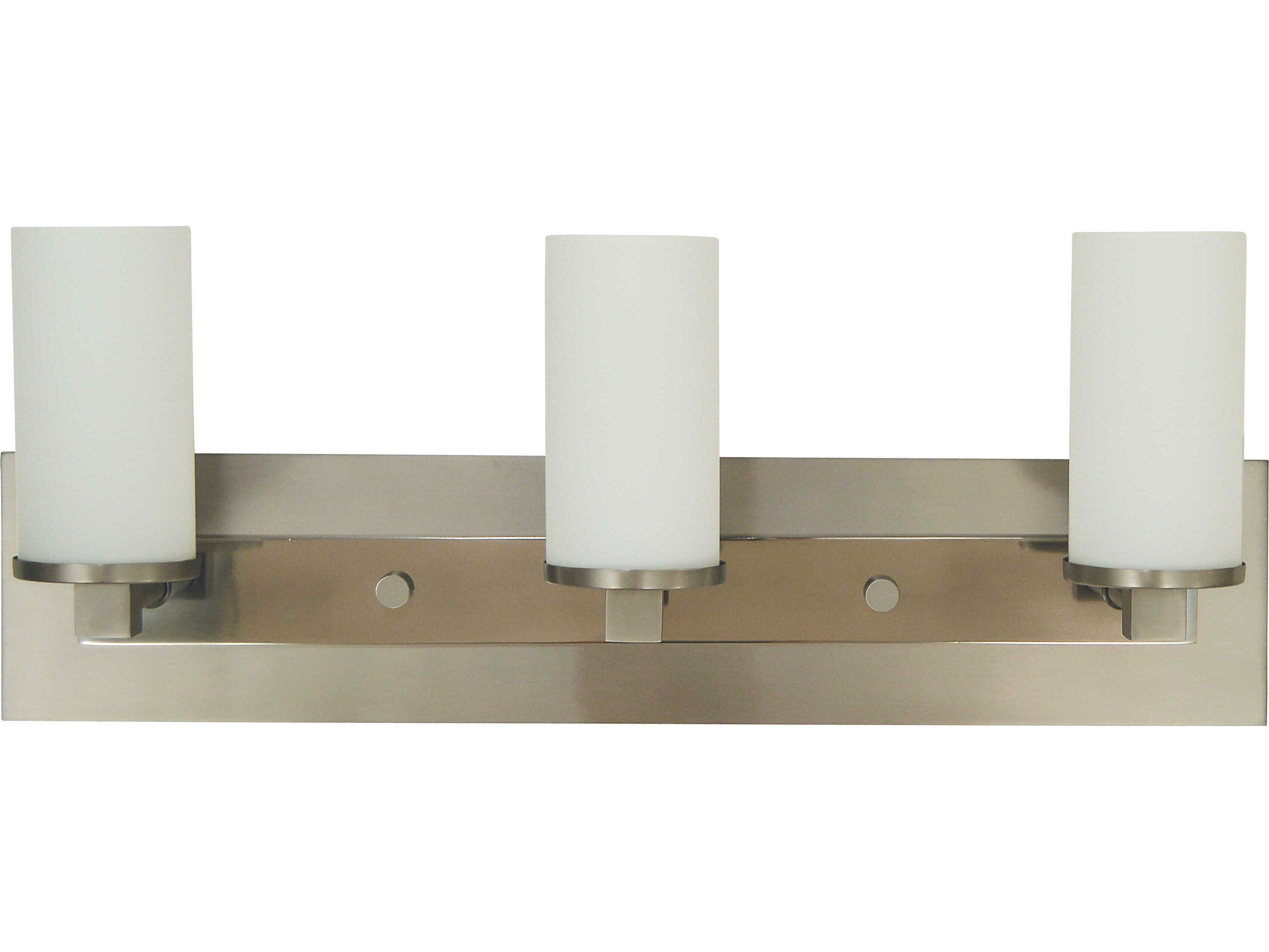 Framburg Mercer 3-Light Satin Pewter Polished Nickel Glass Vanity Light