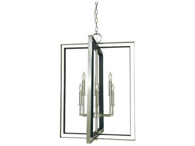 Framburg Symmetry 6-Light Candelabra Geometric Chandelier